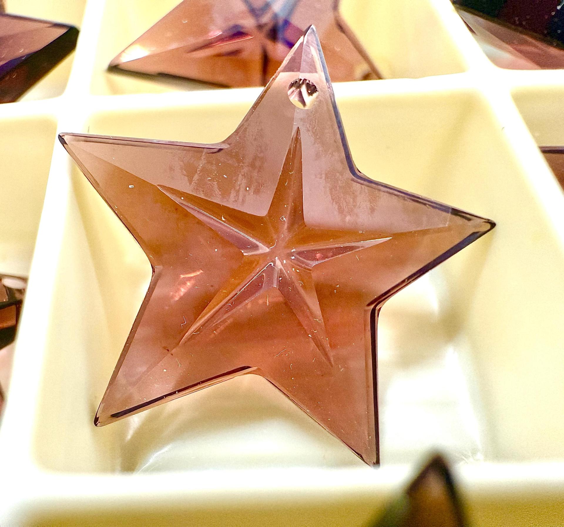Swarovski Burgundy 6716 Faceted Star Pendants 20mm Crystal drops vintage findings jewelry making wedding decorations chandelier parts