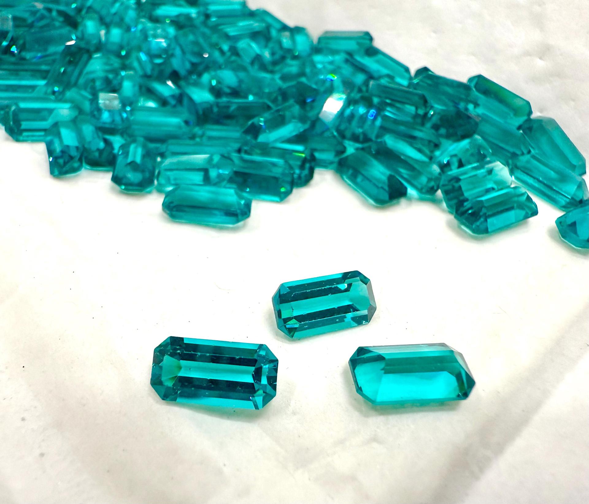 Vintage Swarovski 10x5 mm Blue Zircon Unfoiled Octagon Shape crystal clay article 4600 Premier Crystal Rhinestones gemstones