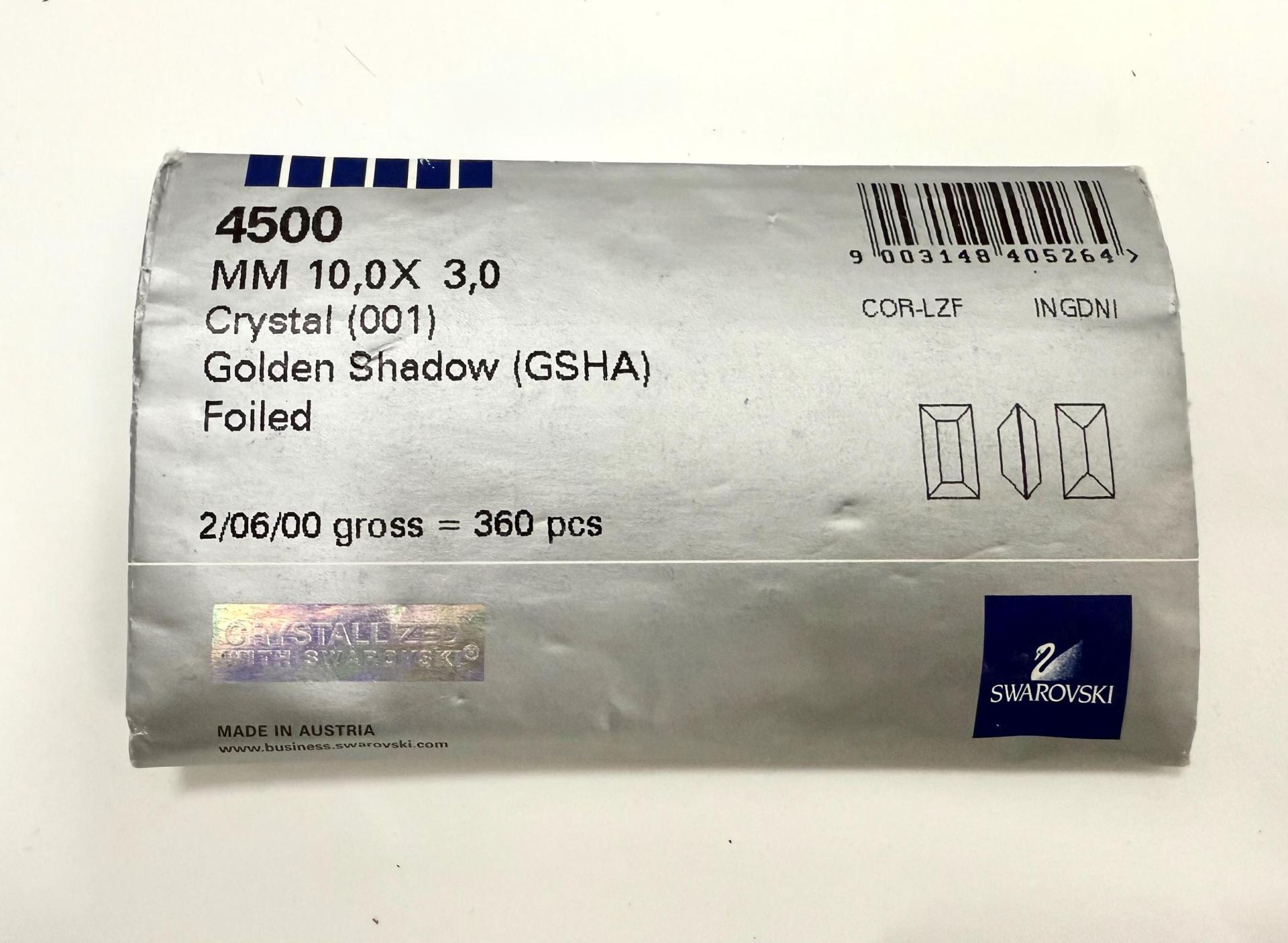 Swarovski 4500 Crystal Golden Shadow Baguette Fancy Stone 10x3 mm 12/36/144/432/720 Pieces gemstones jewlery making color zirconium