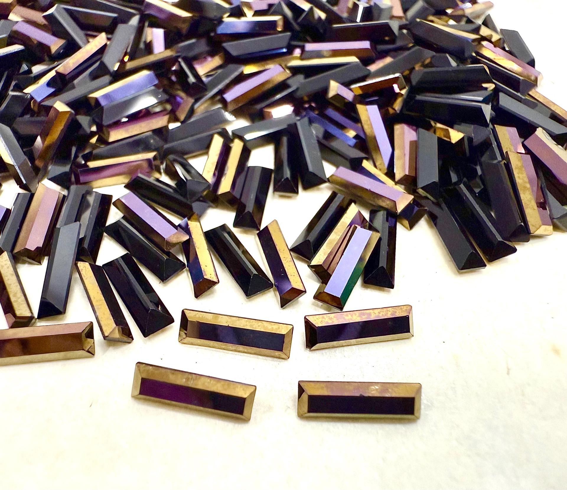 10x3 mm Swarovski 4500 Jet Dorado Baguette Fancy Stone gemstones jewlery making color zirconium