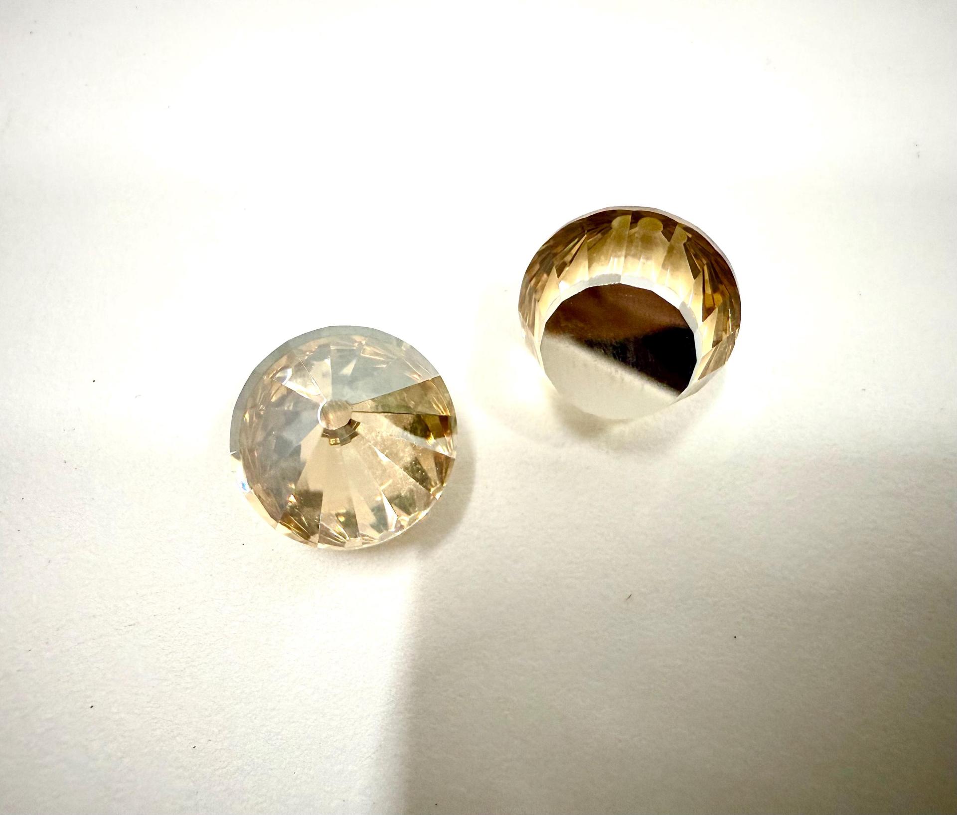 14mm Rare Vintage Swarovski Art #4866 Roulette Rockets Premier Crystal Golden Shadow fancy stones jewelry making craft supply PREMIUM MATERIALS