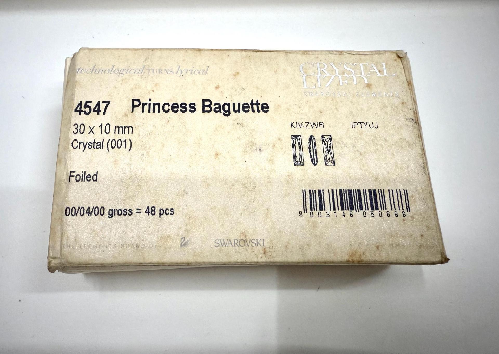 Swarovski 4547 Princess Baguette Fancy Stone 30X 10 mm Crystal foiled