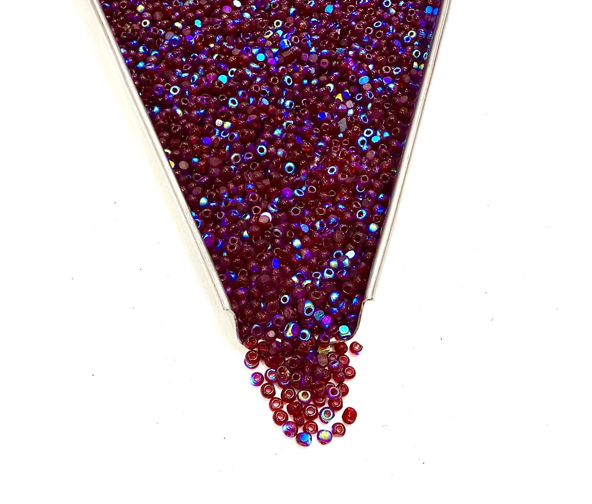 11/0 Charlotte Cut Beads Patina Siam Aurore Boreale 10/20/50/250/500 Grams PREMIUM MATERIALS