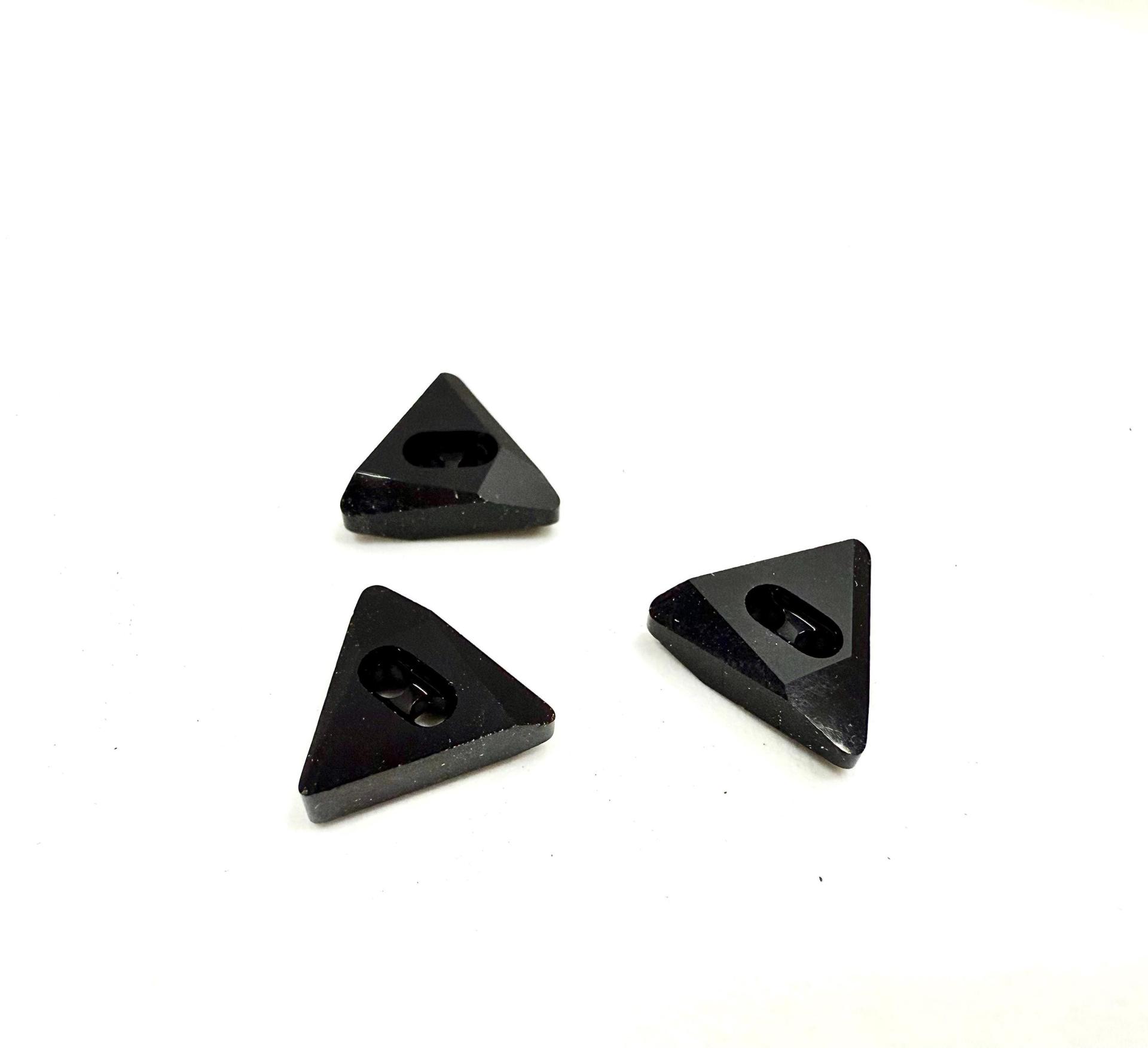 14mm Swarovski 3028 Triangle Jet Hematite Button vintage crystals Button vintage crystals
