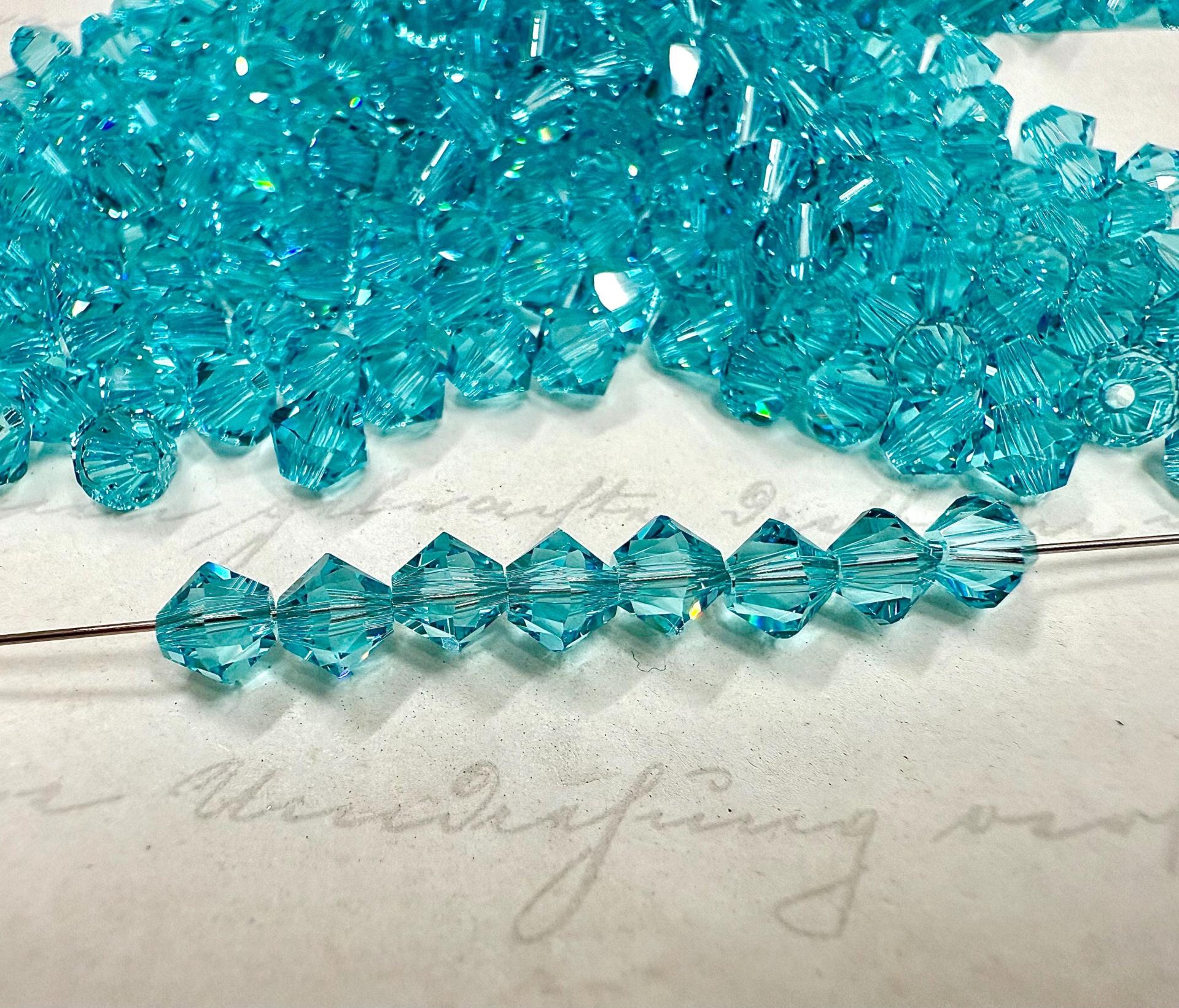 5mm Light Turquoise Swarovski 5328 Bicones crystal beads jewelry making beads