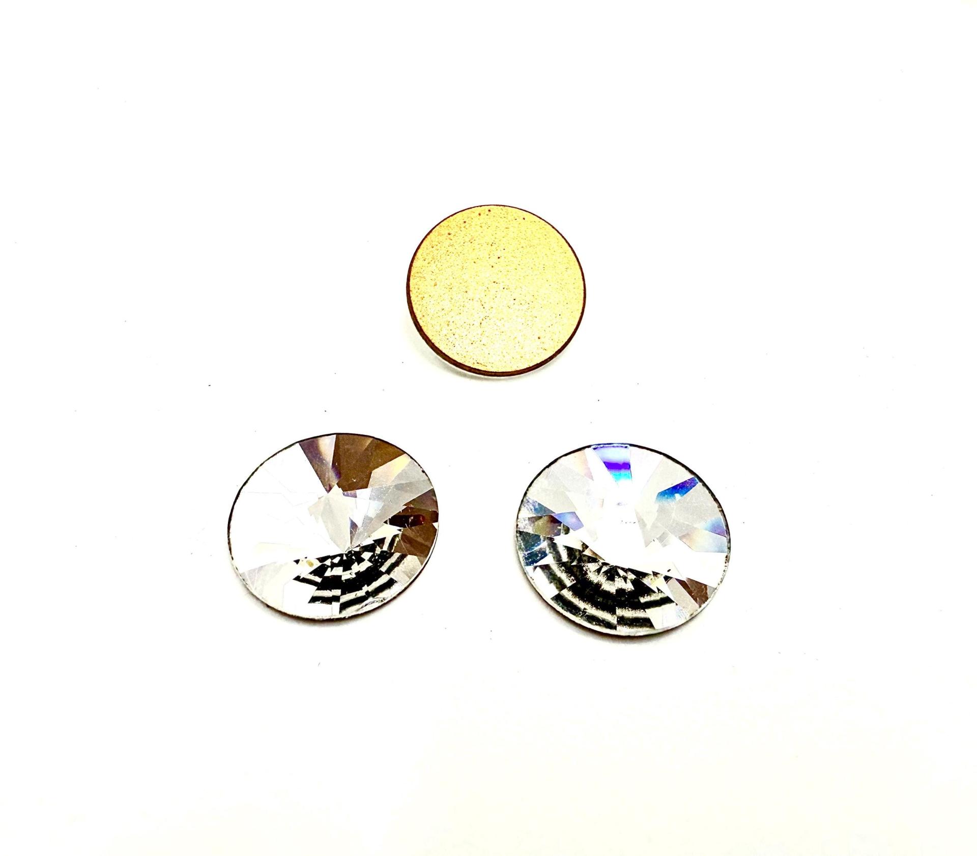 Swarovski Crystal 2006 Rivoli Rhinestone Flat Back Non Hotfix 14mm Crystal Vintage findings jewellery parts