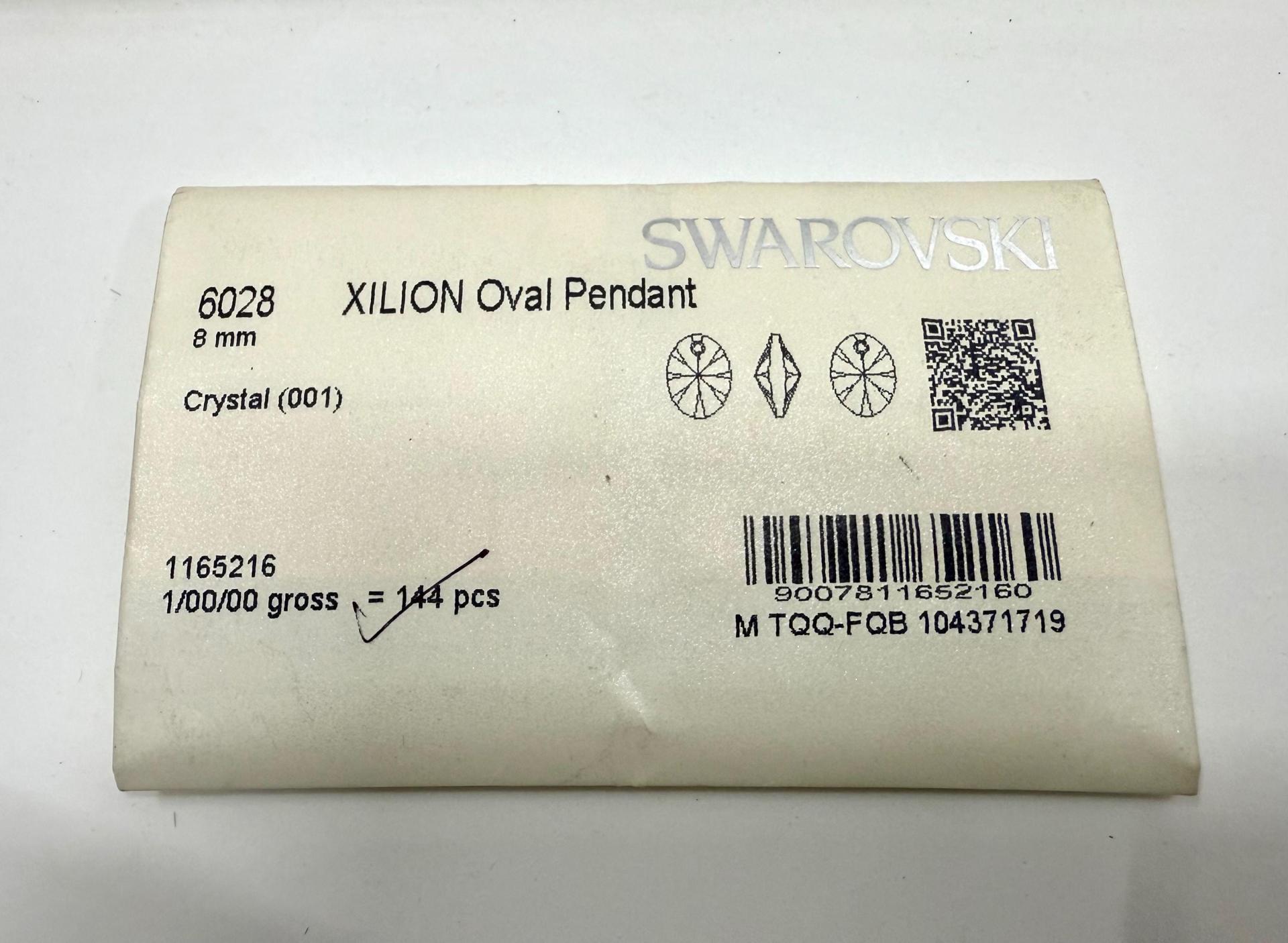 Swarovski 6028 Xilion Oval Silver Night 8mm crystal Swarovski pendant crystal stone drop jewelry pendant PREMIUM Materials