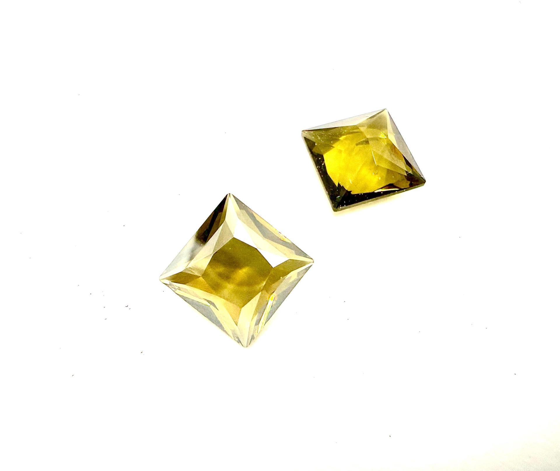 Vintage Swarovski 12 mm Lime Satin (2 Pieces) Square Princess Cut Unfoiled 4447 Premier Crystal Rhinestones 2/6/12/36 Pieces gemstones