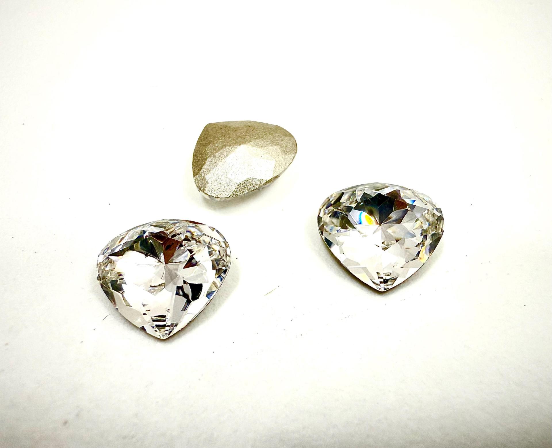 4370 Swarovski vintage Crystal Satin 15.5 x14 mm Pear Fancy Stone Premier Crystal 2 Pieces fancy stones, jewelry making, craft supply