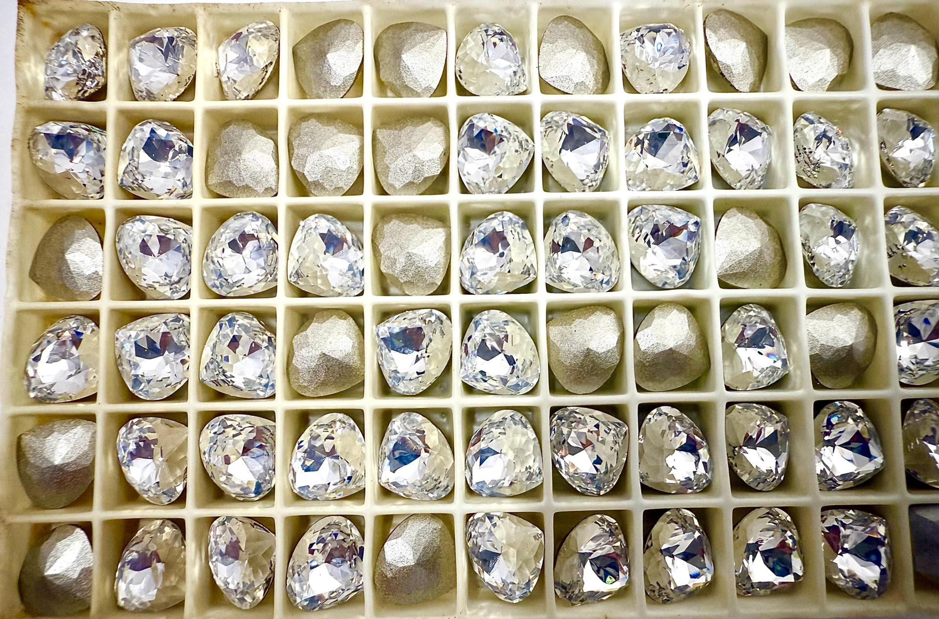 4370 Swarovski vintage Crystal Satin 11x10mm Pear Fancy Stone Premier Crystal 2 Pieces fancy stones, jewelry making, craft supply