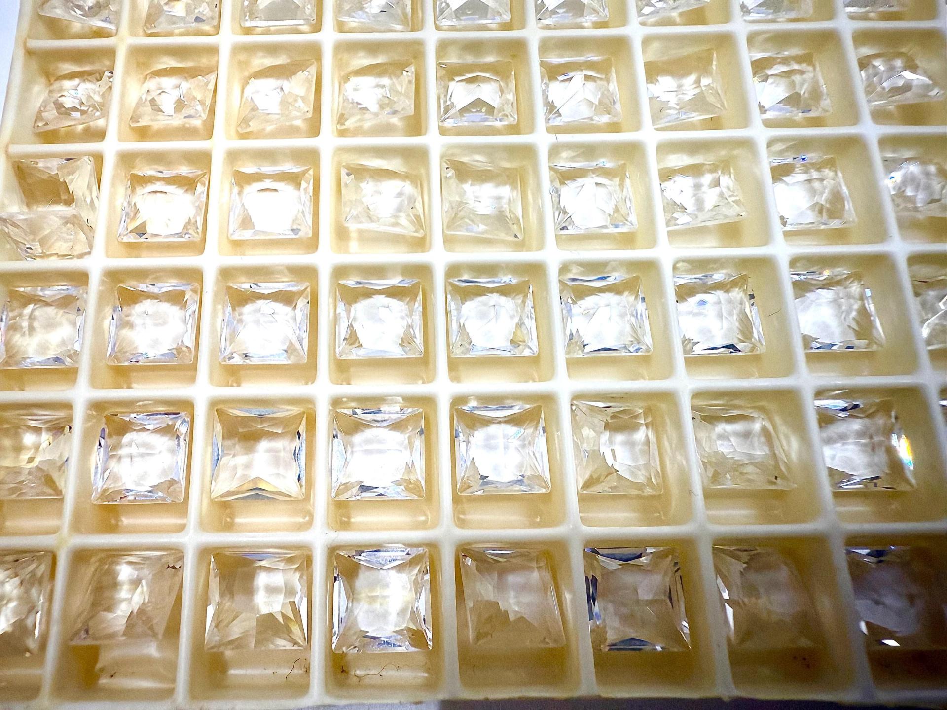 Vintage Swarovski 8mm Crystal Square Princess Cut in Crystal Unfoiled 4447 Premier Crystal Rhinestones gemstone
