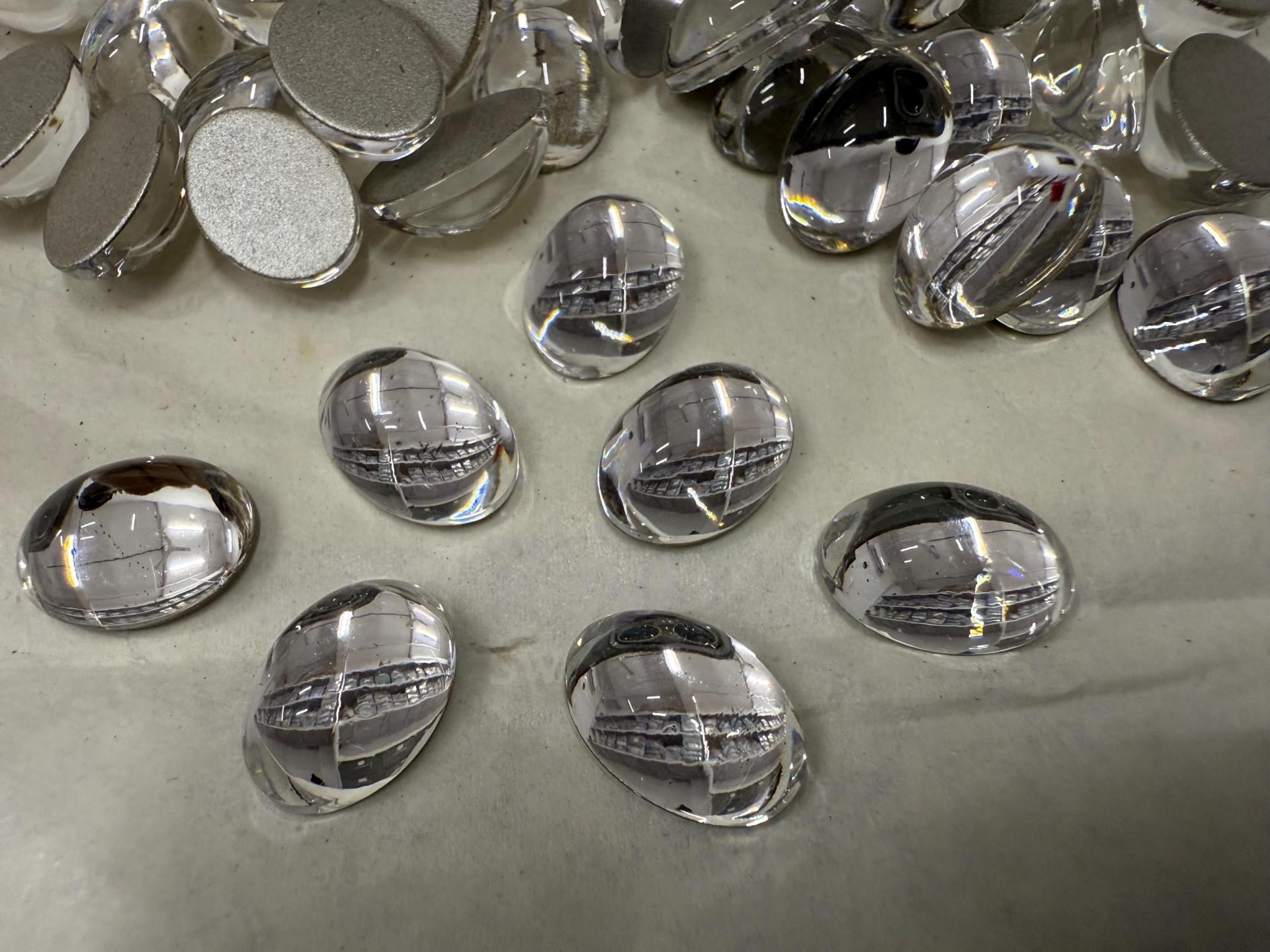 Swarovski 14x10 mm Vintage 2190 Crystal foiled Flat Back Oval Cabochon Cabs