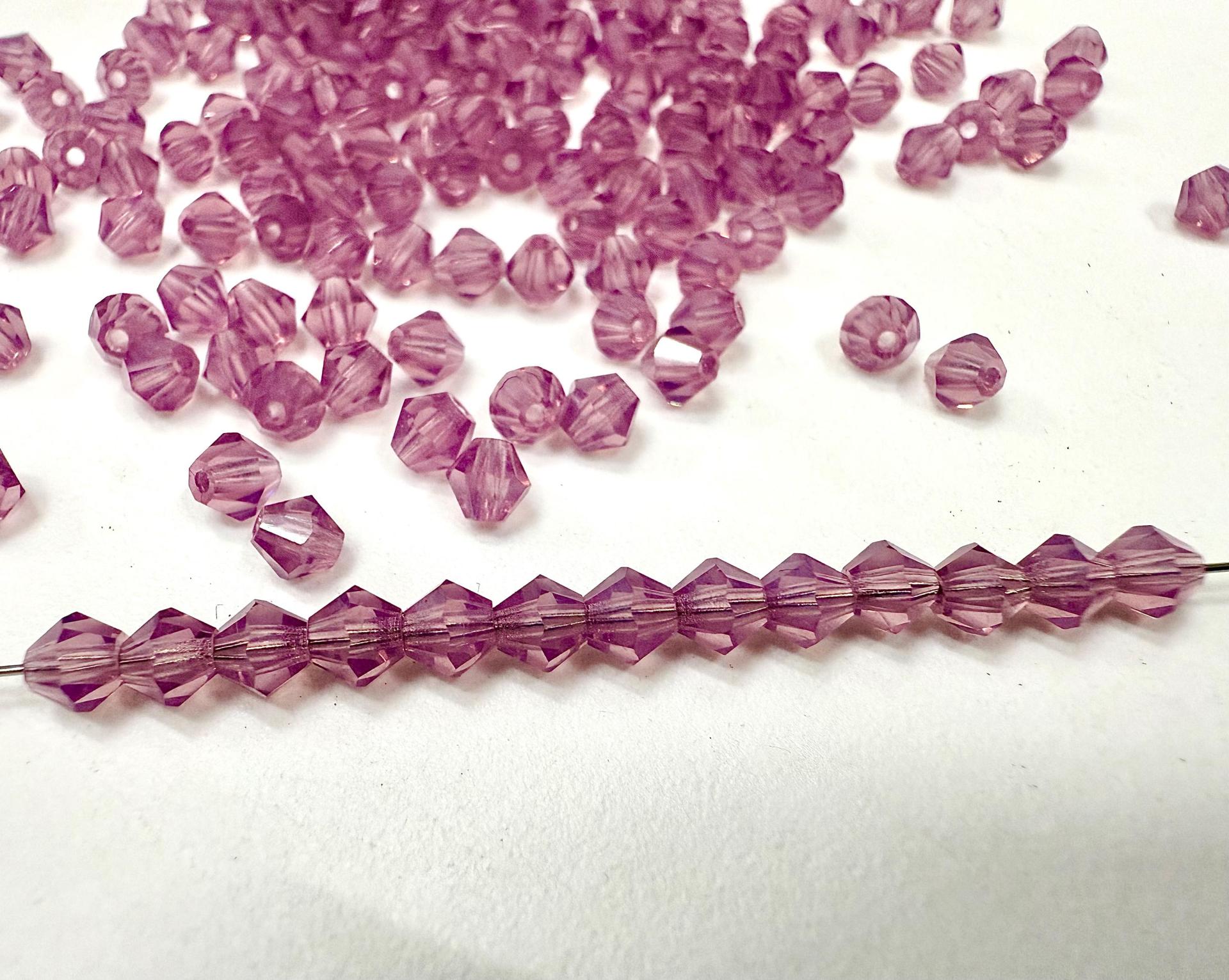 Lilac Opal Genuine Czech Bicone 4mm (71000) rare findings, embroidery materials, vintage beads