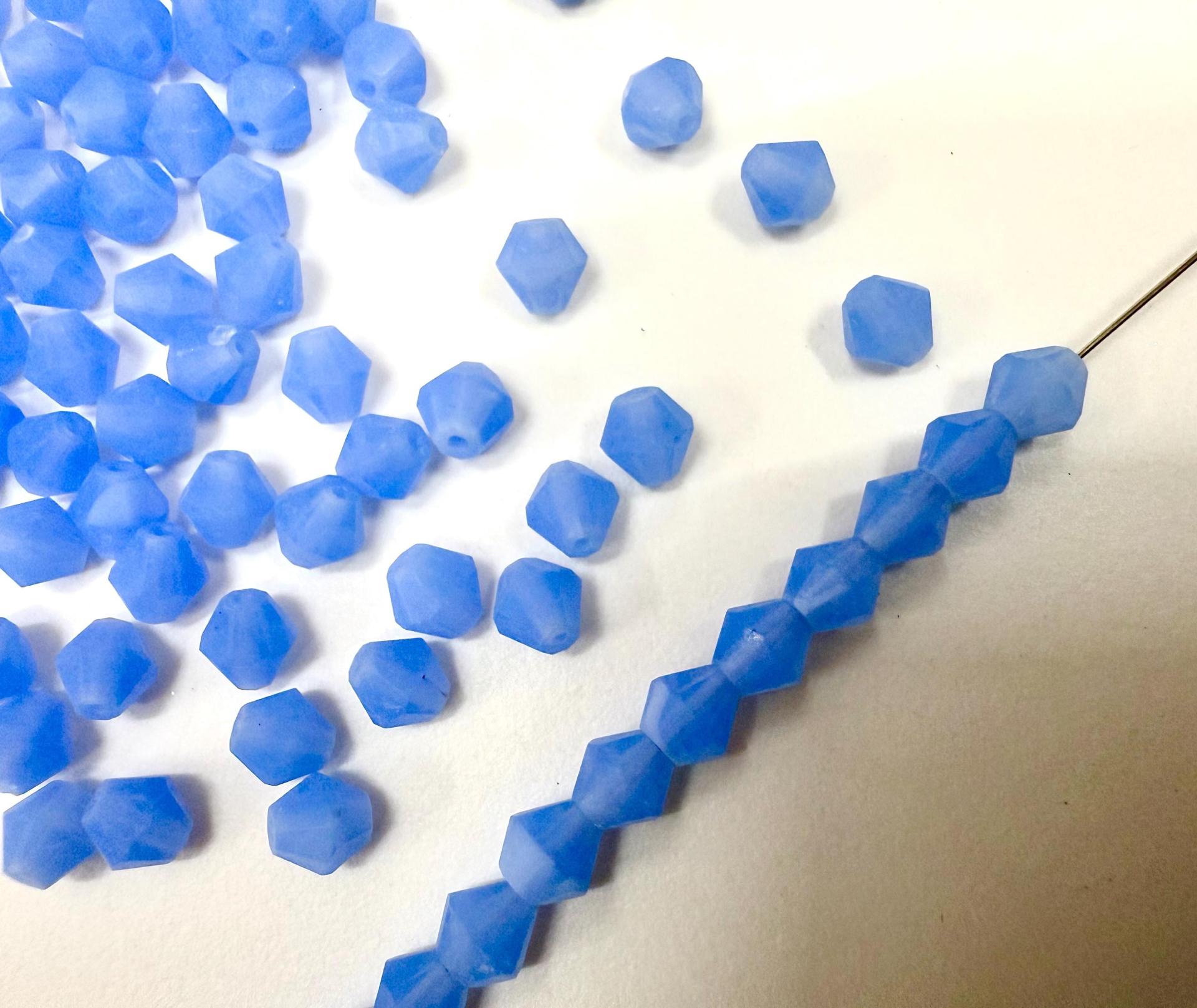 Sapphire Opal Genuine Czech Bicone 5mm rare jewelry findings embroidery materials vintage beads