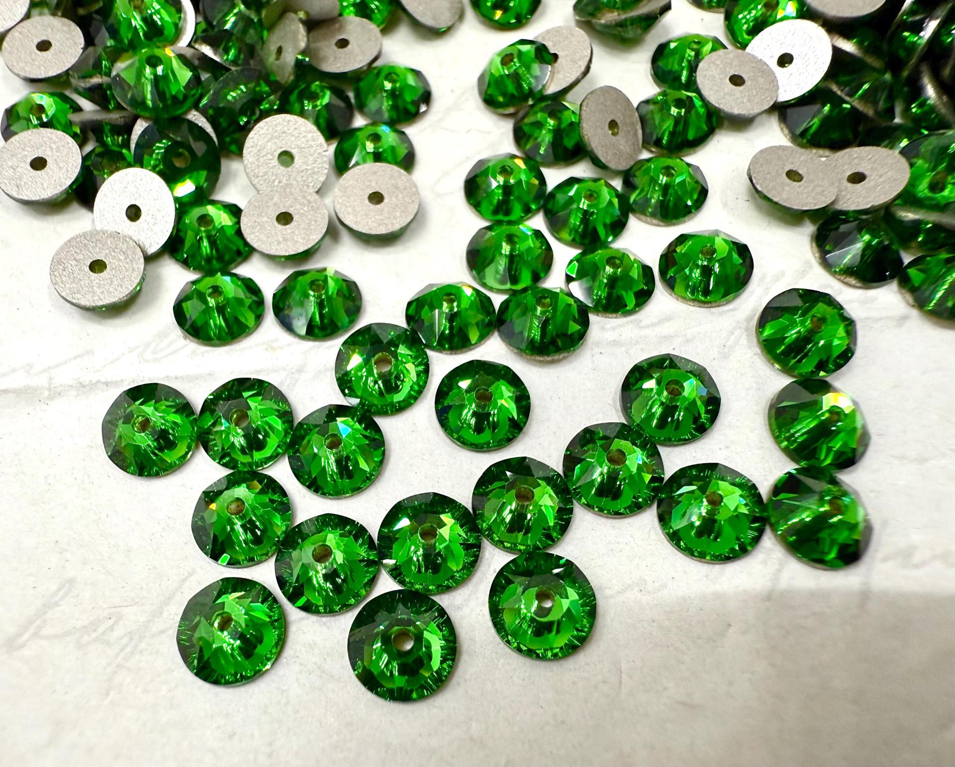 Swarovski Crystal Dark Moss Green 5MM Xirius Lochrose SEW ON STONES 3188 embroidery materials couture material