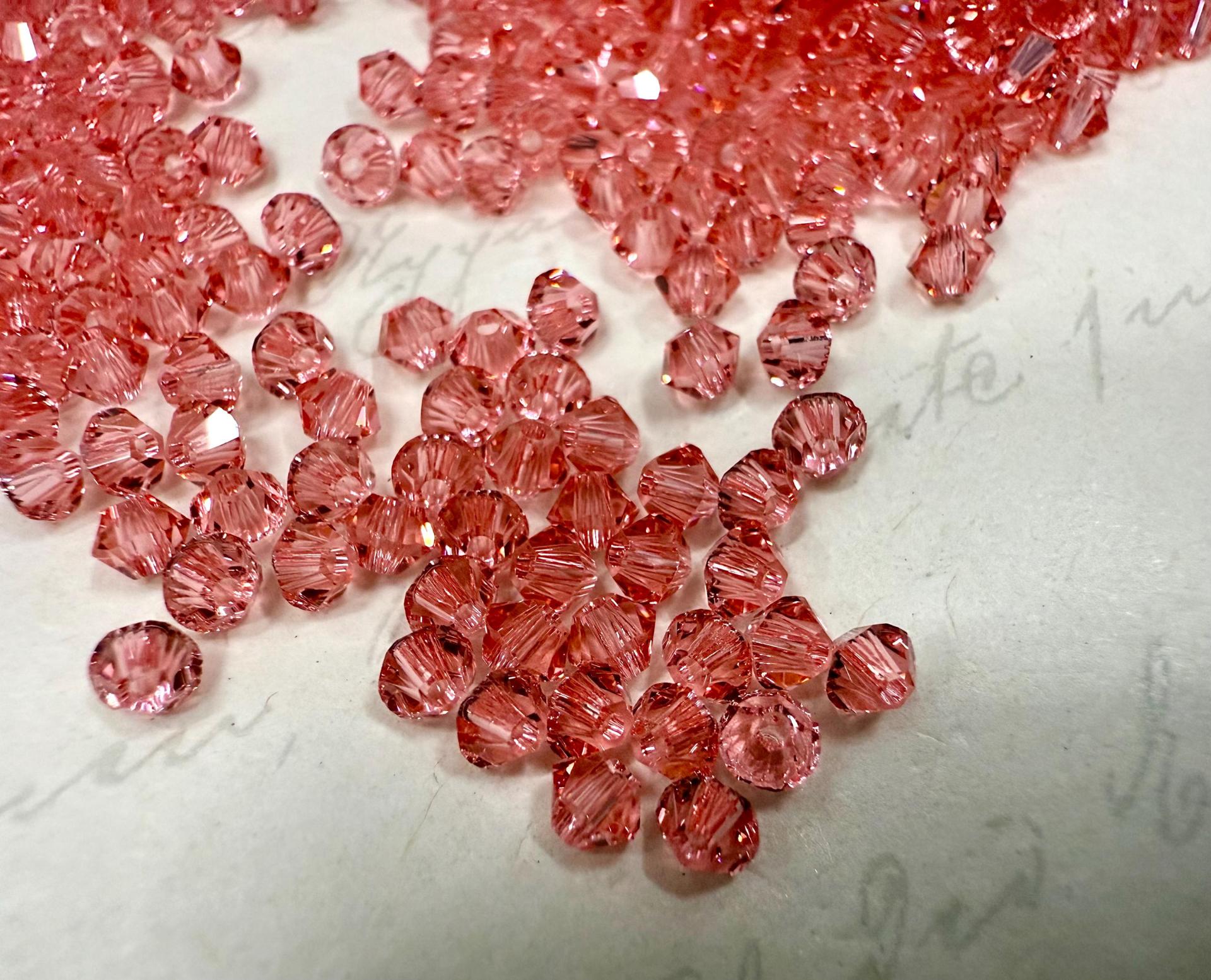 3mm Rose Peach Swarovski Bicone 5328 Beads Jewelry findings embroidery materials jewelry making