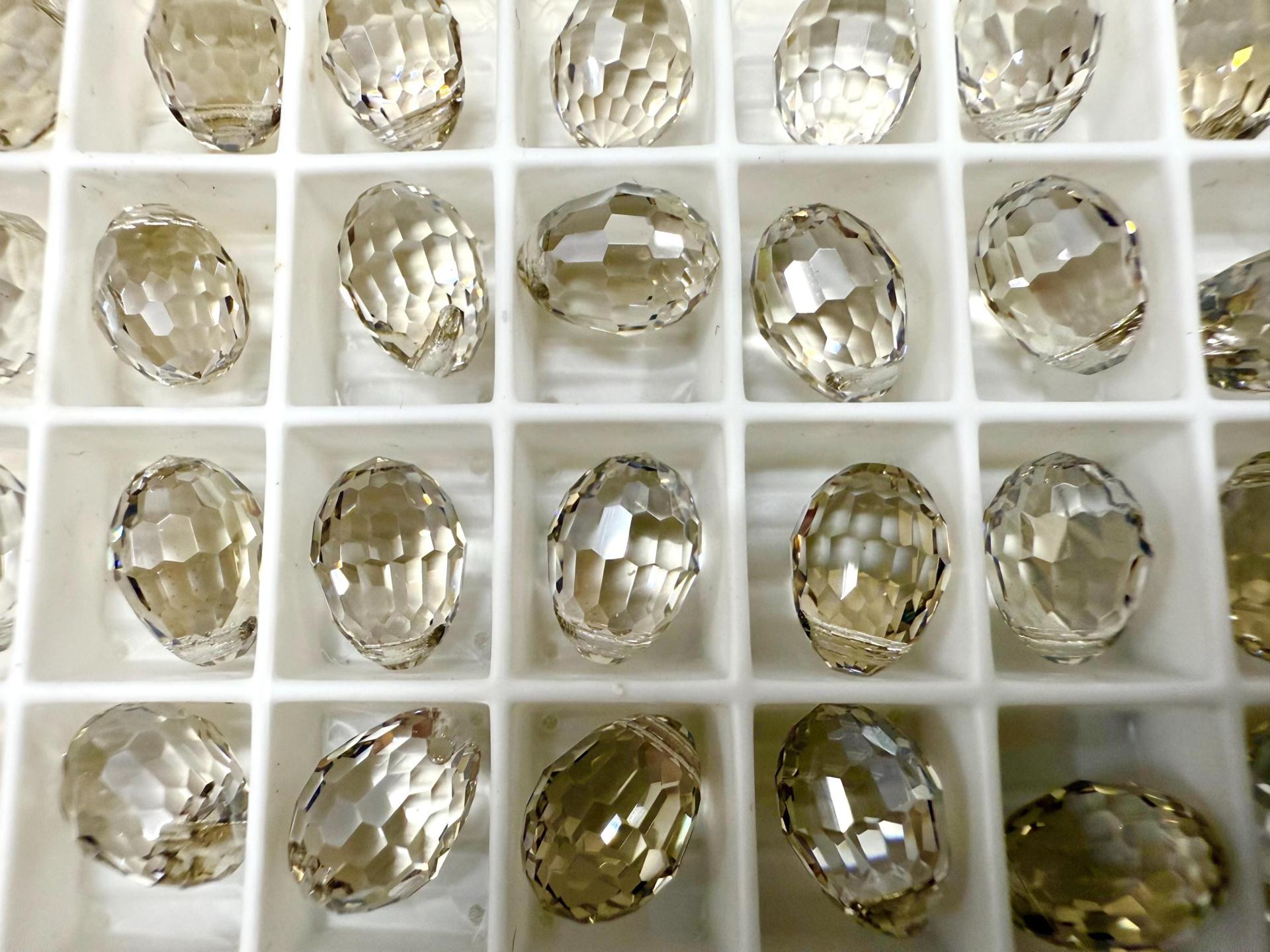 Swarovski 10 X7MM Crystal Silver Shade Clear Disco Ball Drop 6002 Pendant JEWELRY FINDINGS