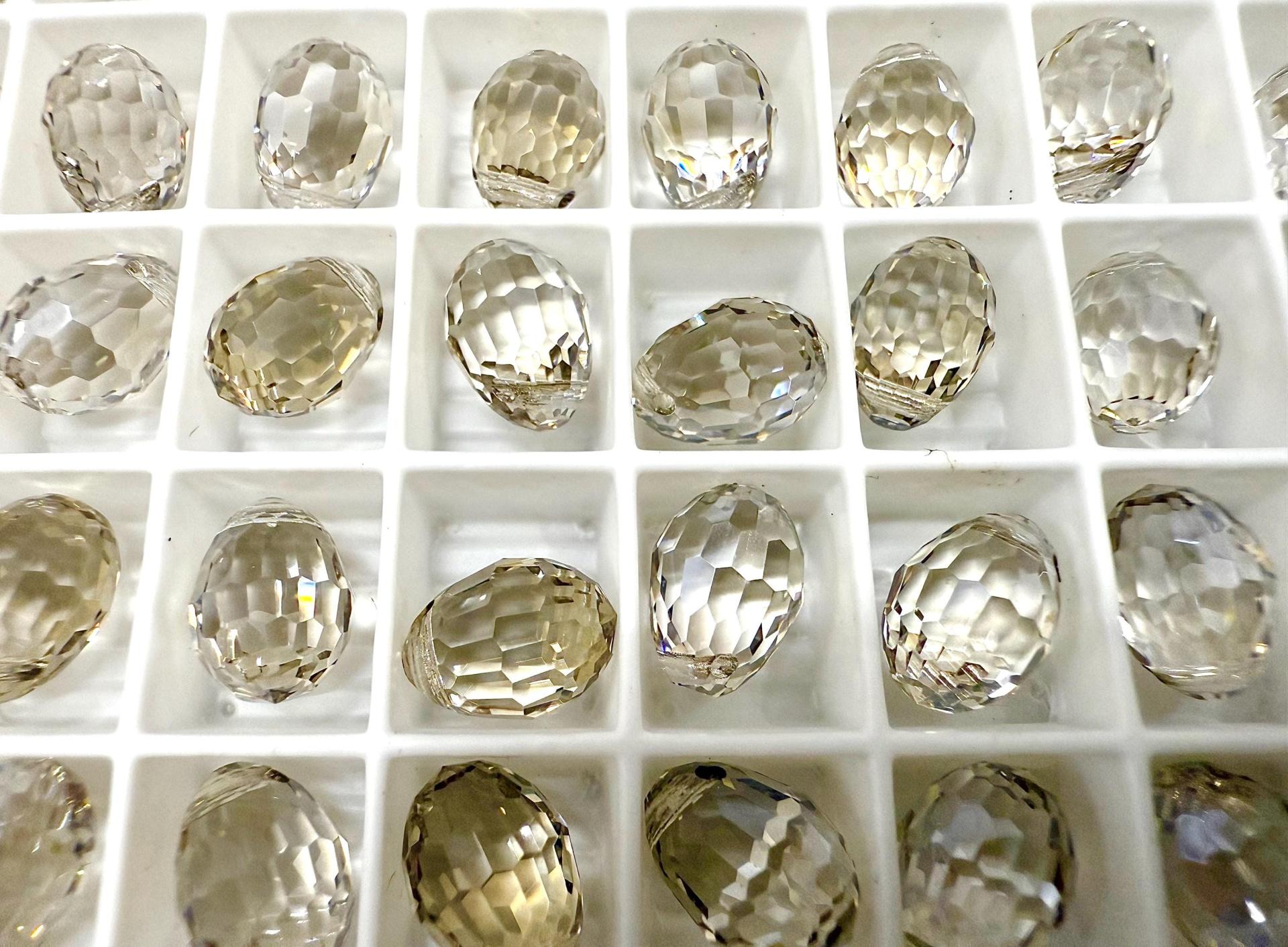Swarovski 10 X7MM Crystal Silver Shade Clear Disco Ball Drop 6002 Pendant JEWELRY FINDINGS