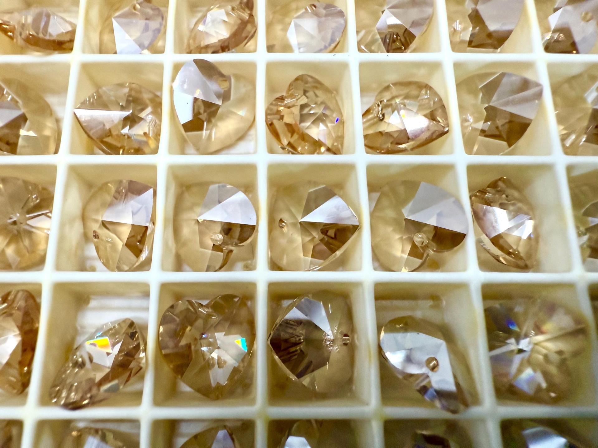 10.3 x10MM Swarovski Crystal Golden Shadow Heart Pendant Beads 6202 Crystal drops in vintage findings jewelry making dangles decoration