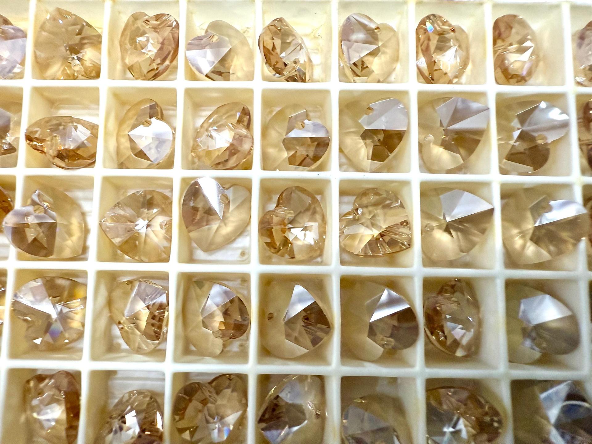 10.3 x10MM Swarovski Crystal Golden Shadow Heart Pendant Beads 6202 Crystal drops in vintage findings jewelry making dangles decoration
