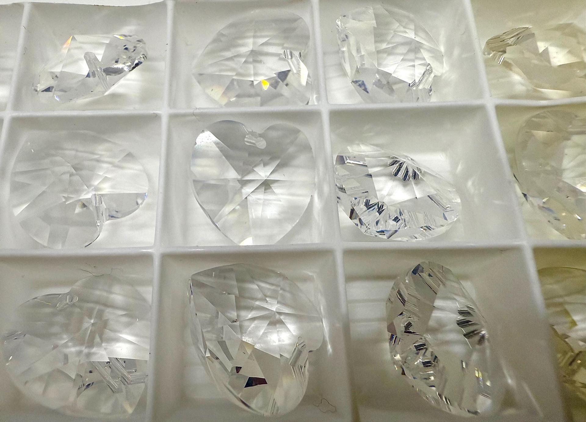 Swarovski 18X 17.5 MM Crystal Heart Pendant Beads 6202 Crystal drops in vintage findings jewelry making dangles decoration