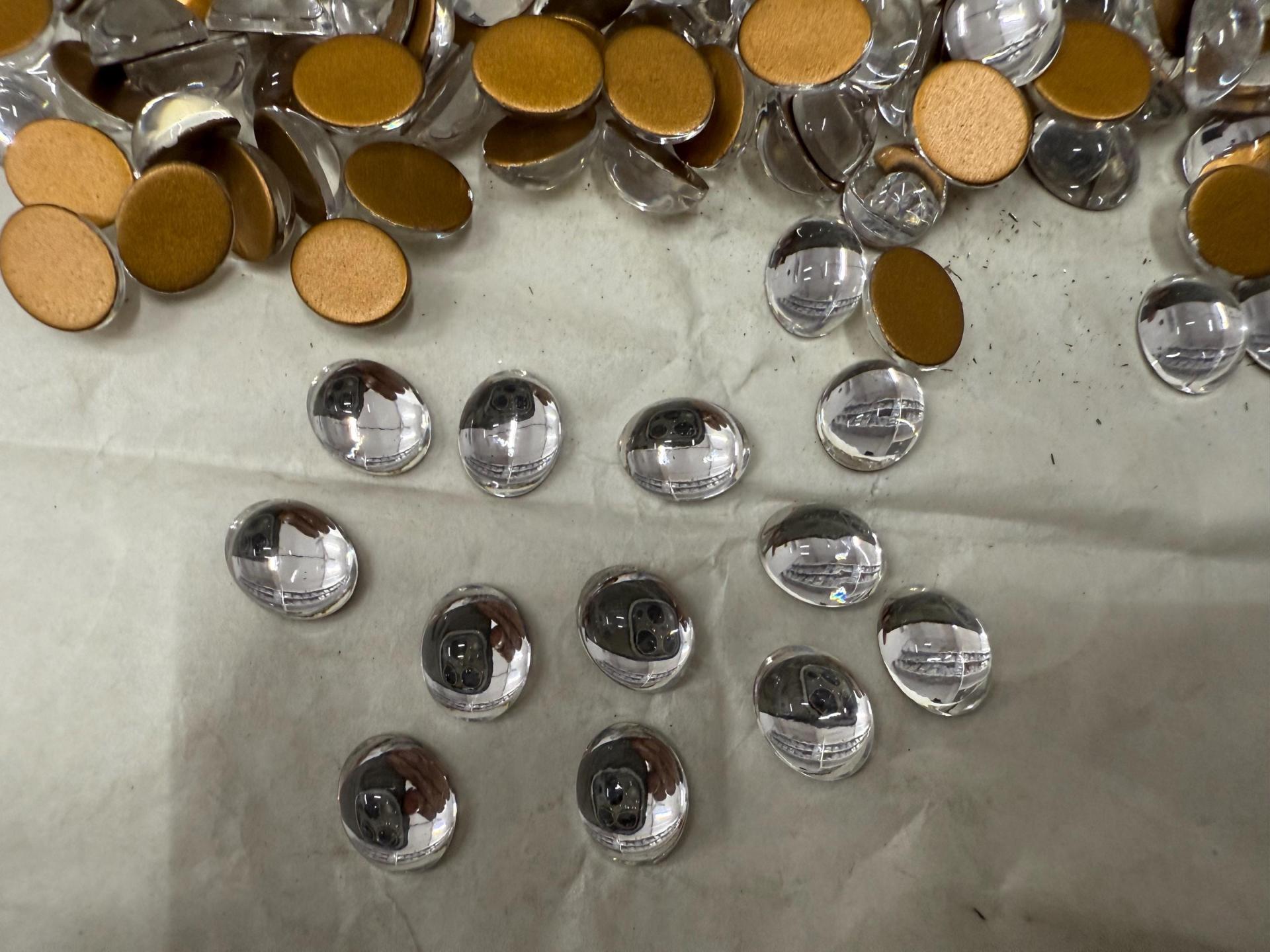 Swarovski 10x8 mm Vintage 2190 Crystal Foiled Flat Back Oval Cabochon Cabs