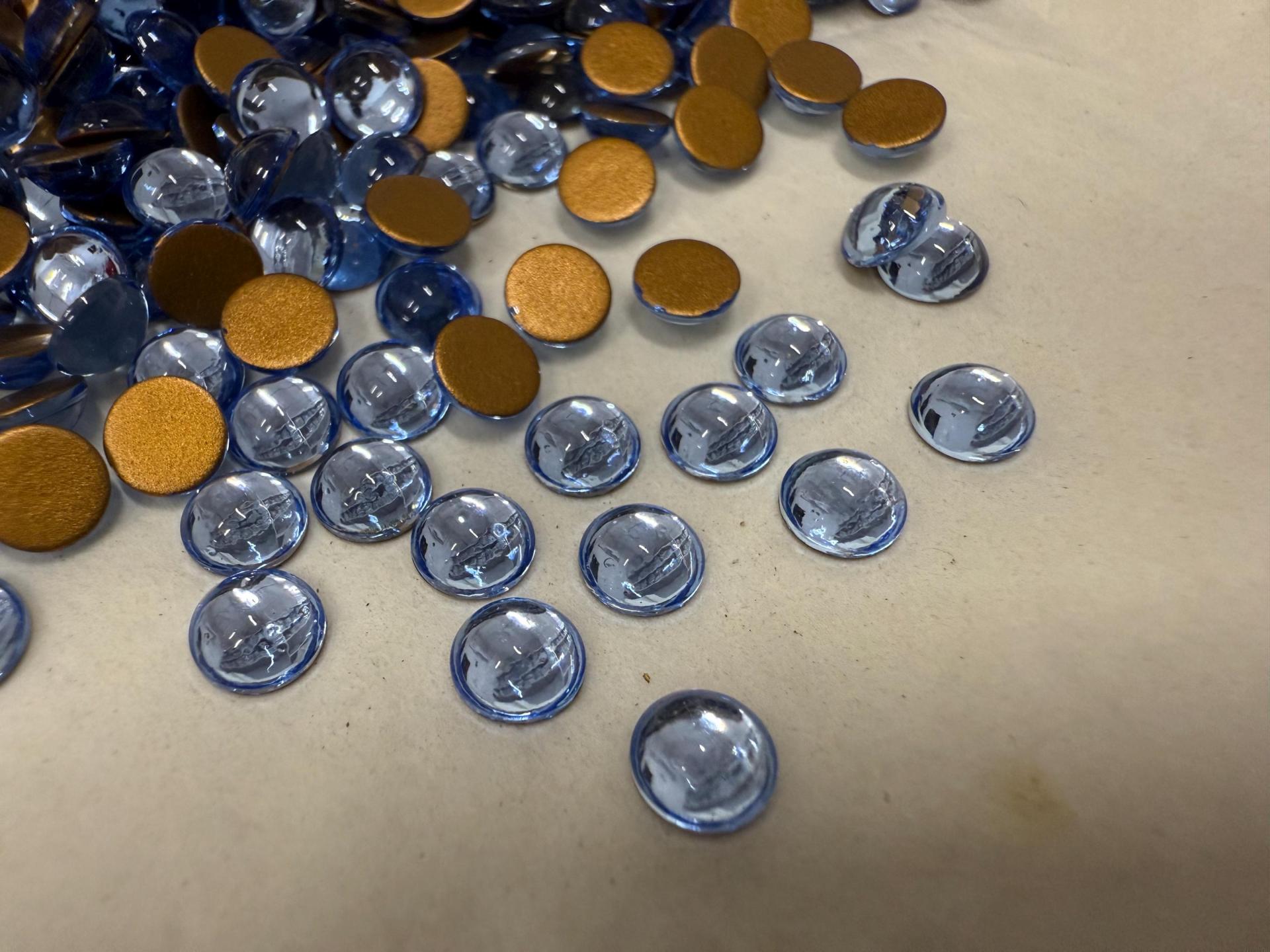 Swarovski 5mm Round Cabochon Cabs foiled Fuchsia Article # 2090/4 Vintage Flat Back JEWELRY COMPONENTS