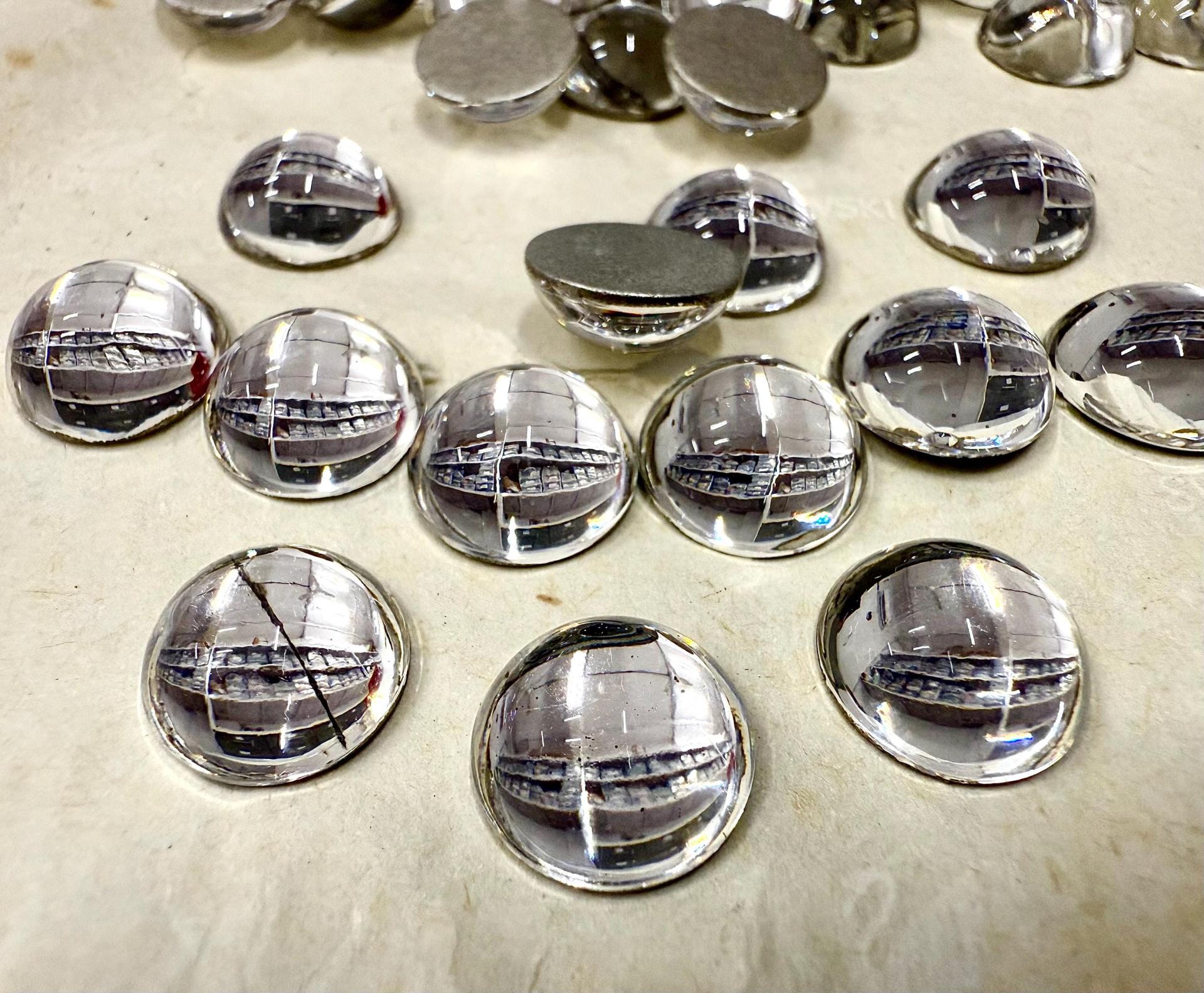 12 mm Swarovski Round Cabochon Cabs Crystal foiled Article # 2090/4 Vintage Flat Back