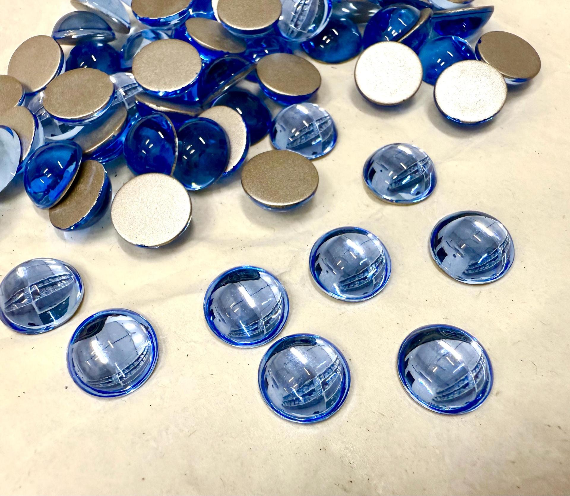 12 mm Swarovski Round Cabochon Cabs Light Sapphire foiled Article # 2090/4 Vintage Flat Back