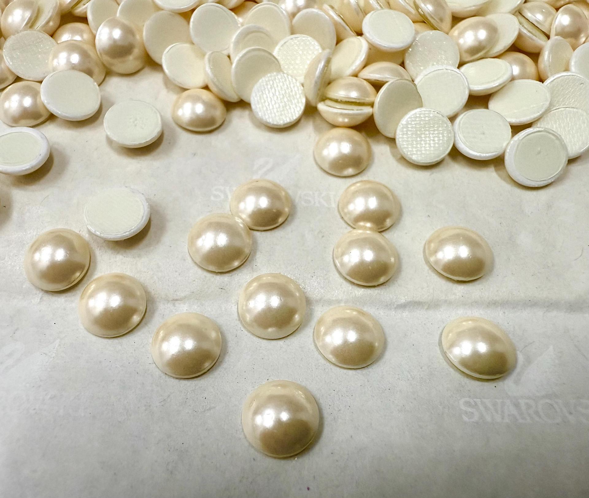 SS34 (7mm) Swarovski Crystal 2080/4 Cabochon Pearl Hotfix Flat Back