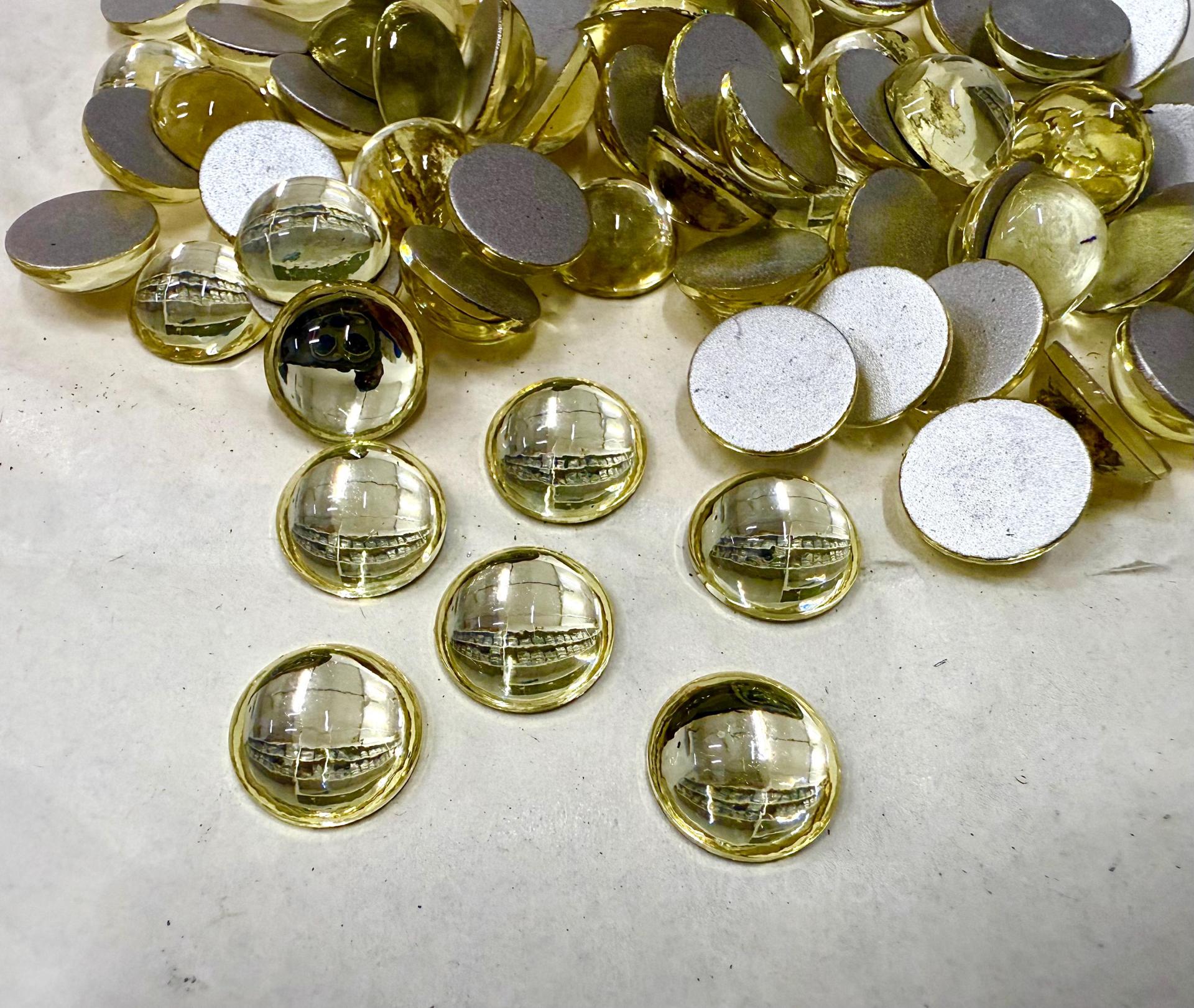 12 mm Swarovski Round Cabochon Cabs Jonquil foiled Article # 2090/4 Vintage Flat Back