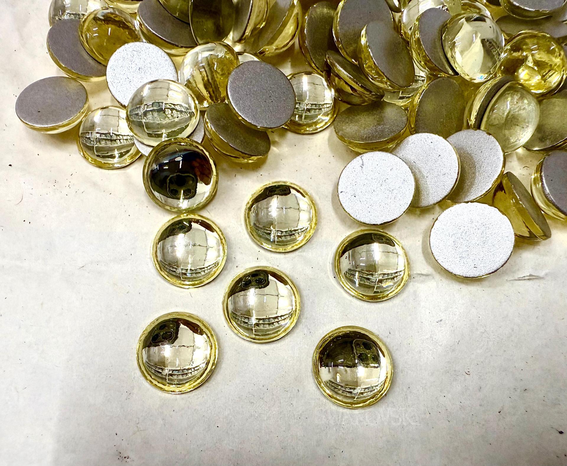 12 mm Swarovski Round Cabochon Cabs Jonquil foiled Article # 2090/4 Vintage Flat Back