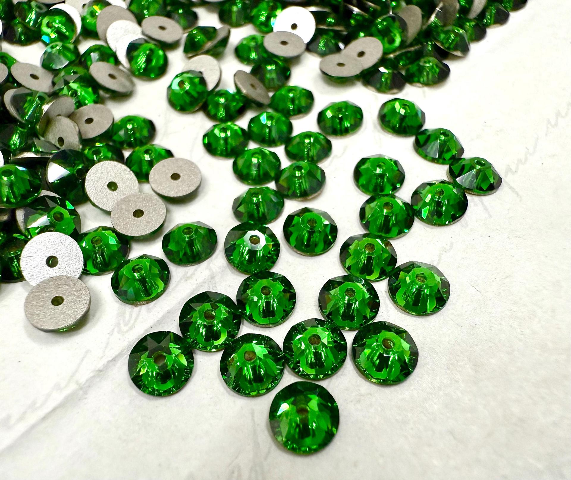 Swarovski Crystal Dark Moss Green 5MM Xirius Lochrose SEW ON STONES 3188 embroidery materials couture material