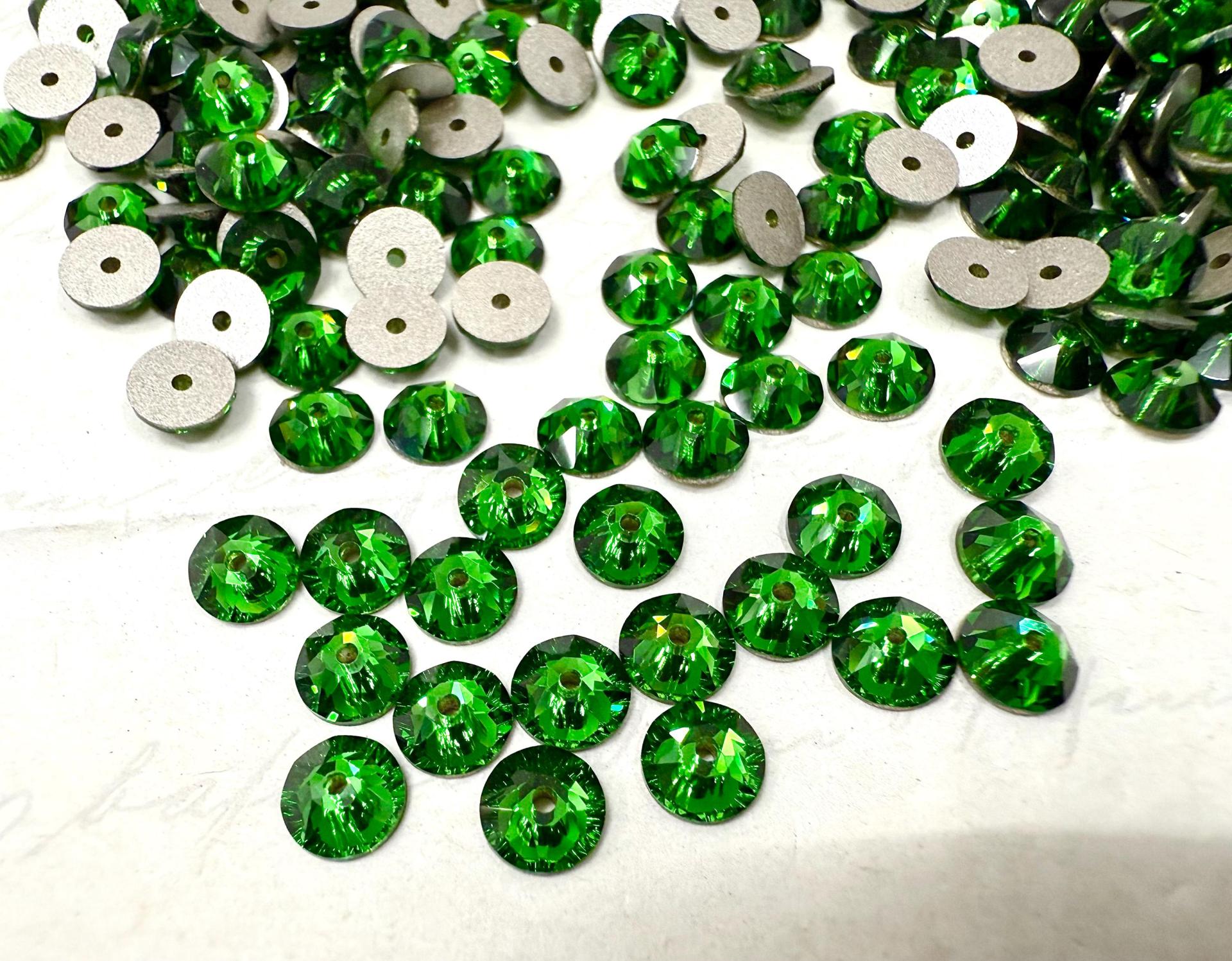 Swarovski Crystal Dark Moss Green 5MM Xirius Lochrose SEW ON STONES 3188 embroidery materials couture material