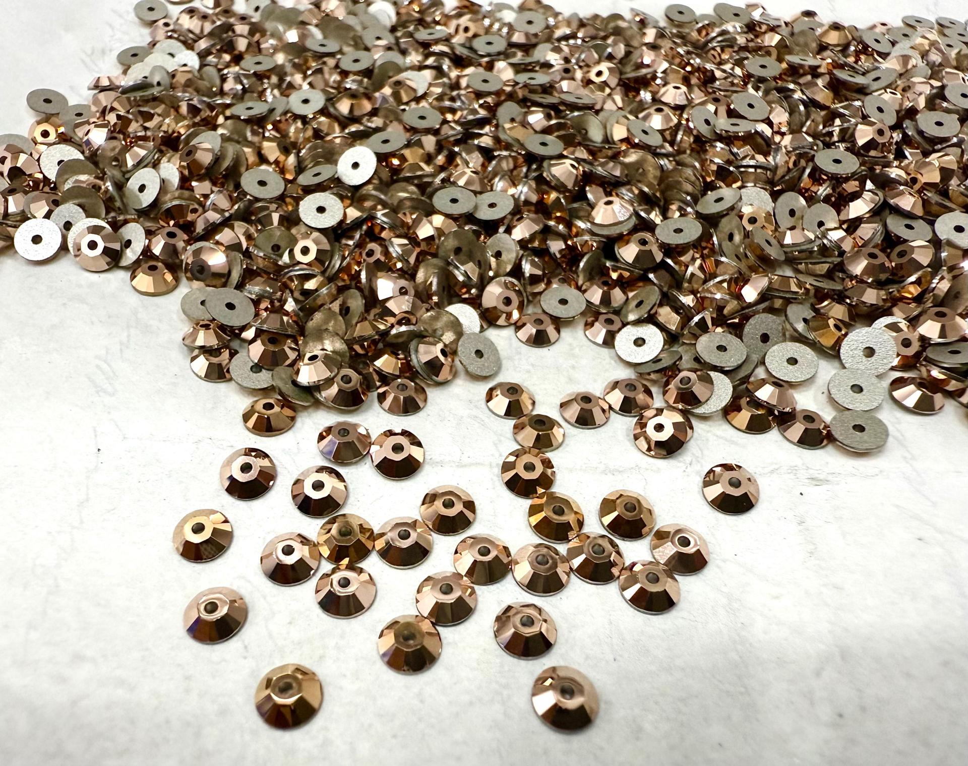 Swarovski Crystal Rose Gold 4MM Xirius Lochrose SEW ON STONES 3188 embroidery materials couture material