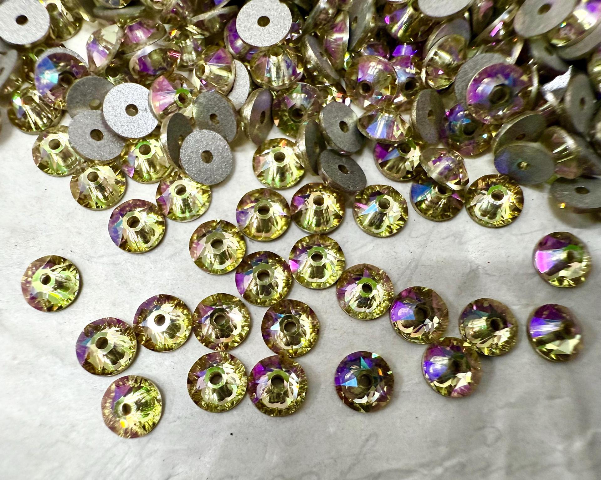 Swarovski Crystal Luminous Green 4MM Xirius Lochrose SEW ON STONES 3188 embroidery materials couture material