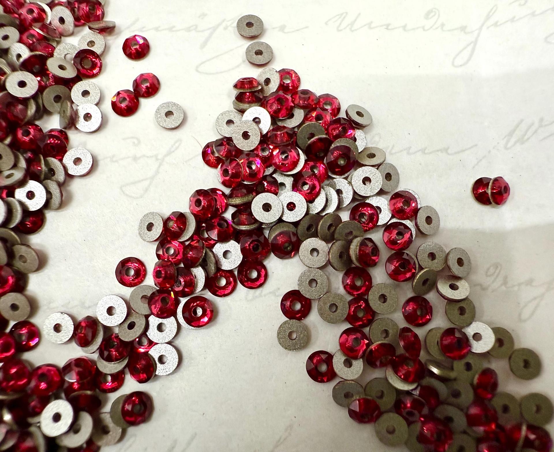 Swarovski Scarlet 3MM Xirius Lochrose SEW ON STONES 3188 embroidery materials couture material