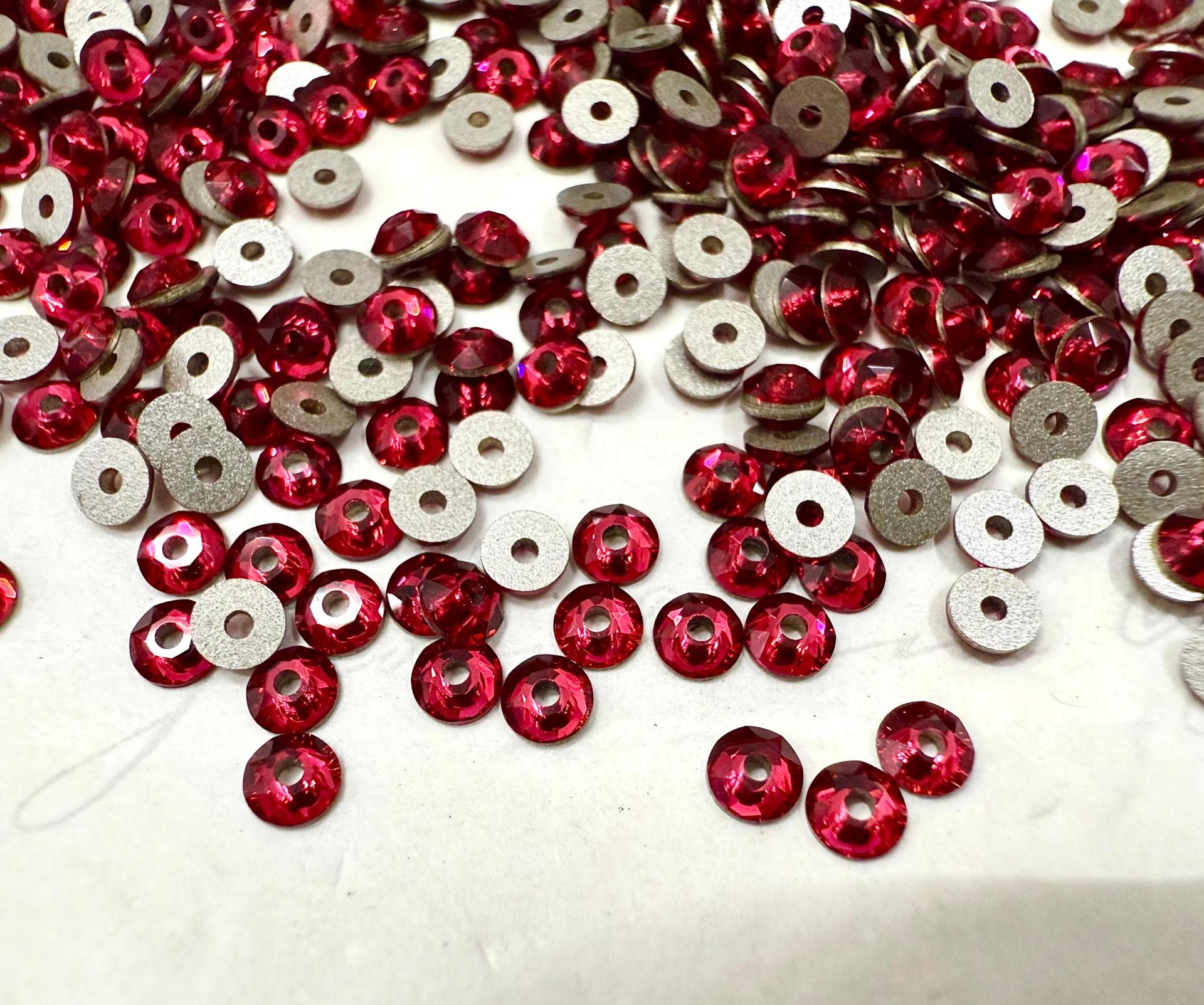 Swarovski Scarlet 3MM Xirius Lochrose SEW ON STONES 3188 embroidery materials couture material