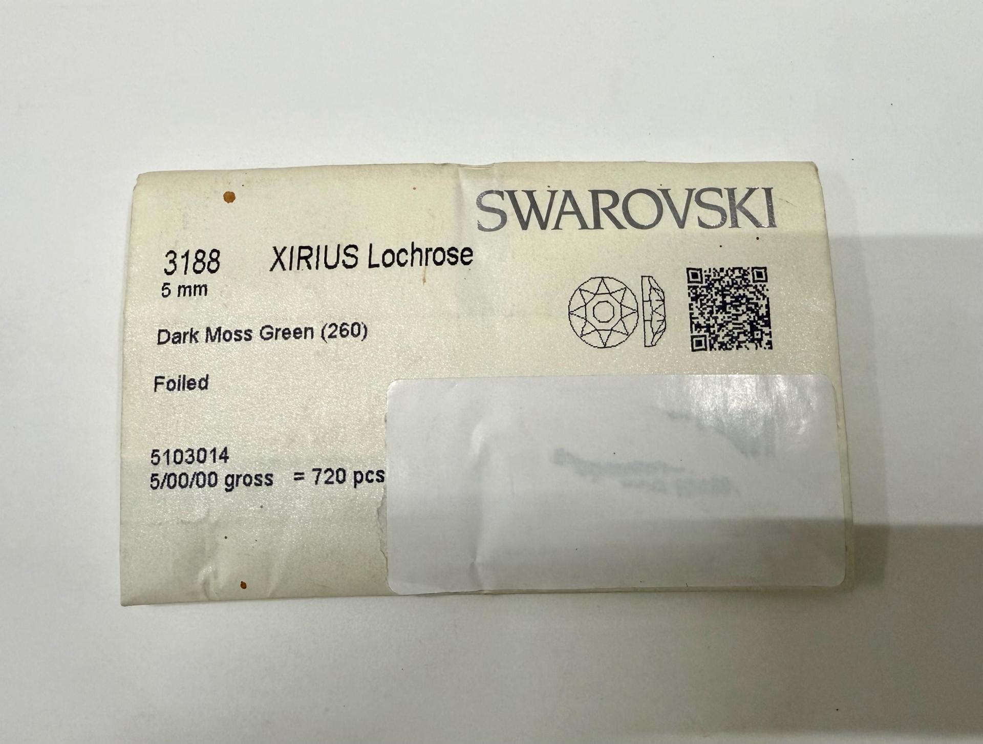 Swarovski Crystal Dark Moss Green 5MM Xirius Lochrose SEW ON STONES 3188 embroidery materials couture material
