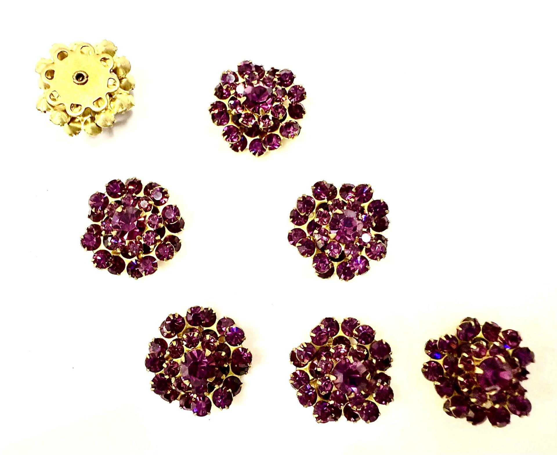 16mm Vintage brass Swarovski Flower Design in Amethyst crystal Embellishment DIY Supplies wedding decorations