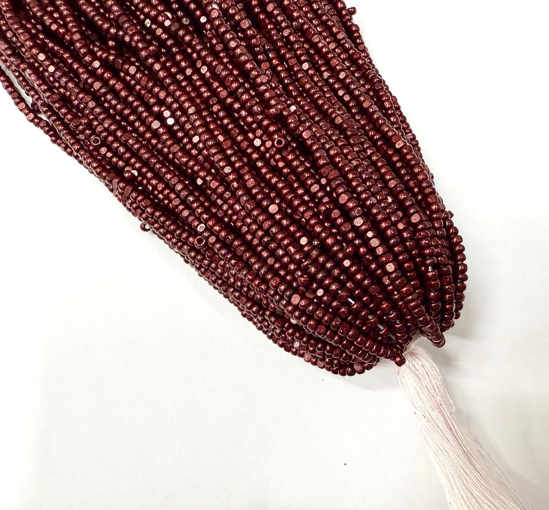 11/0 Hanks Charlotte Cut Beads Metallic Dark Raspberry