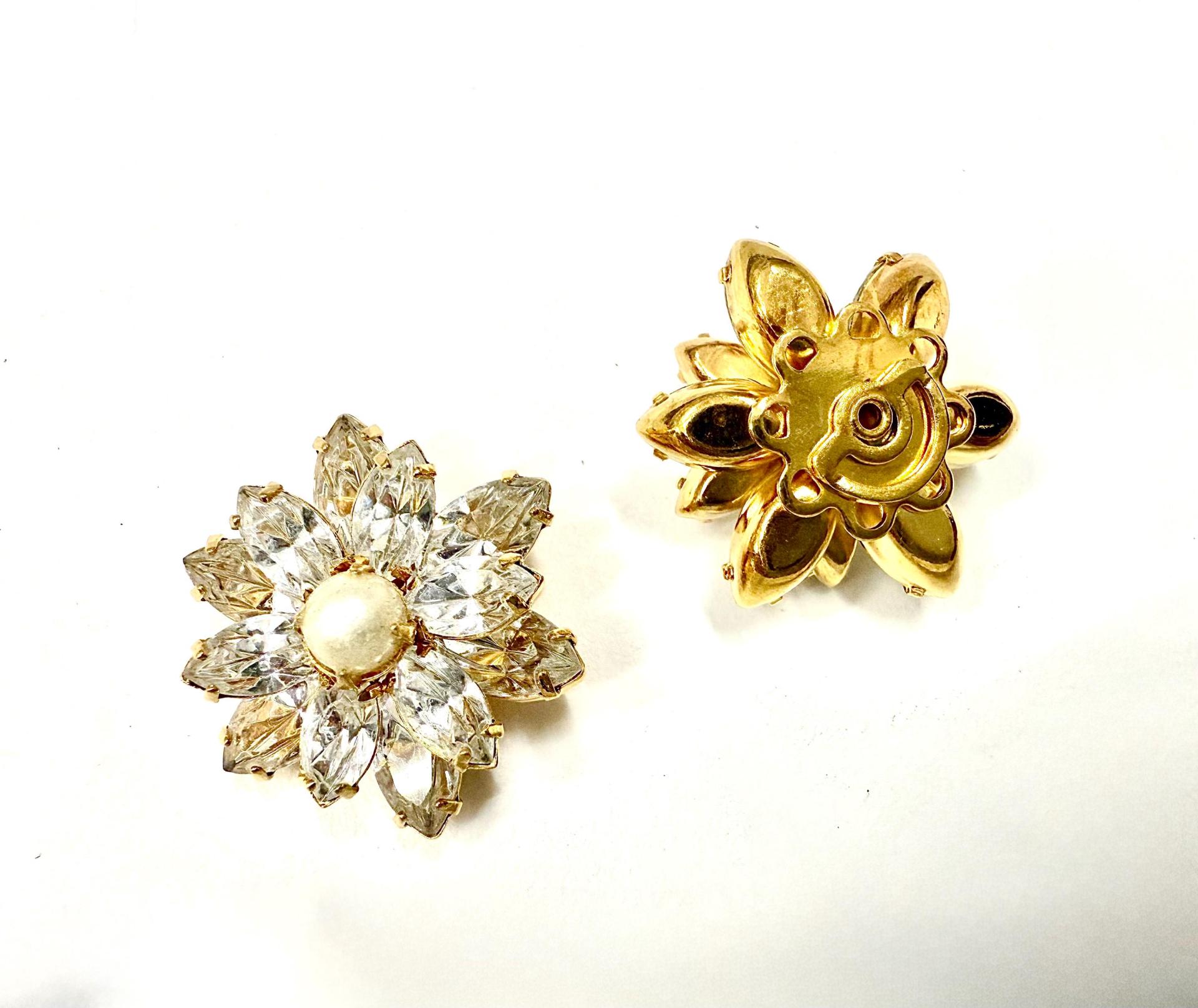 24mm Vintage Gold plated Swarovski Navette Flower Design in Crystal Embellishment DIY Supplies wedding decorations