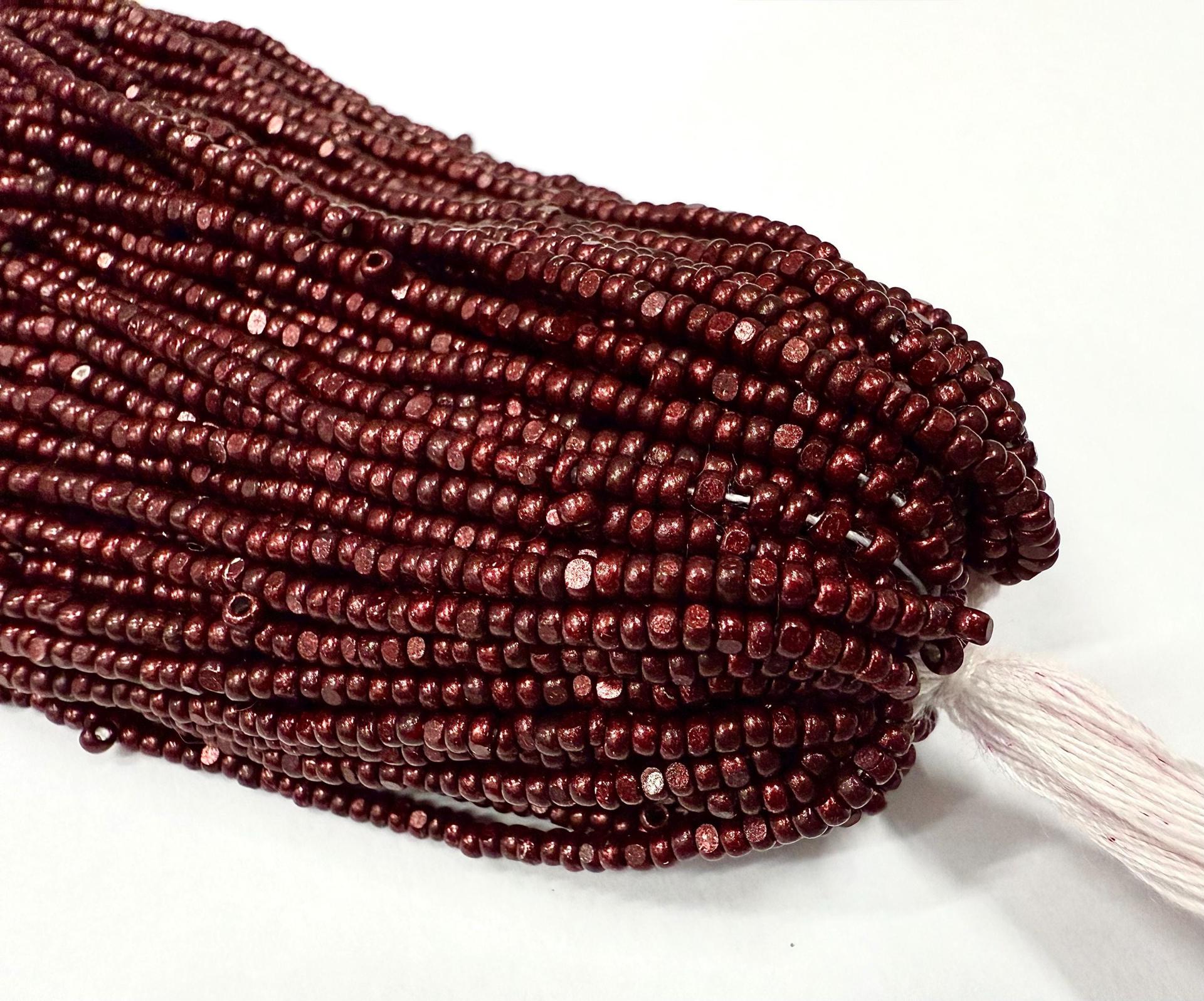 11/0 Hanks Charlotte Cut Beads Metallic Dark Raspberry