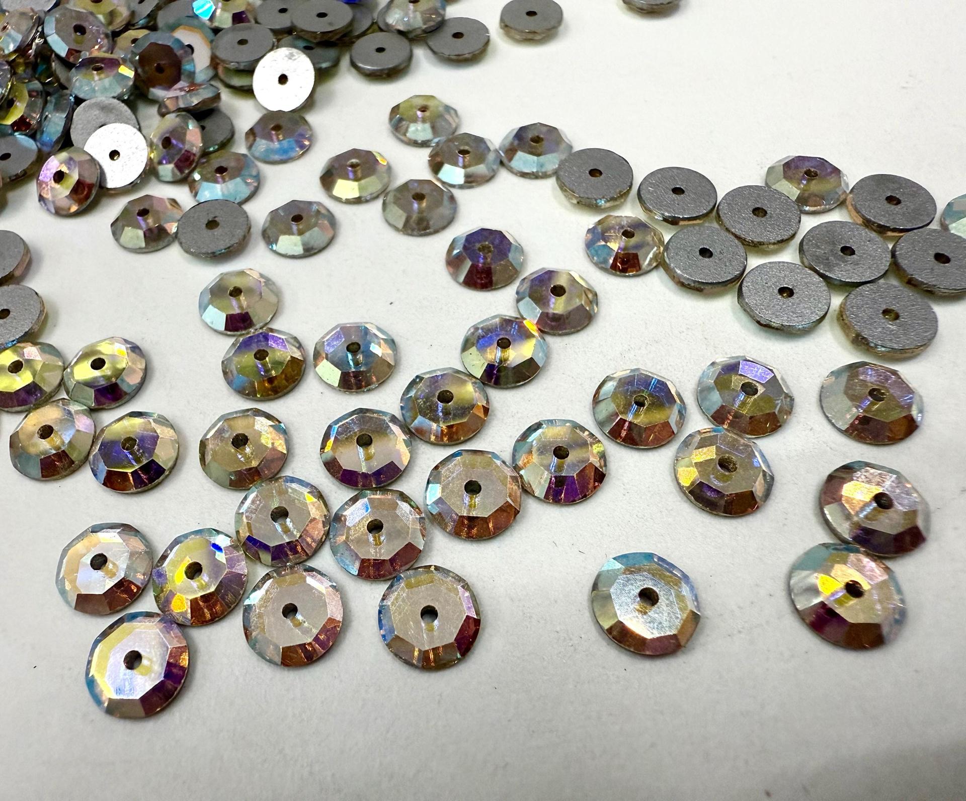 8mm Vintage Swarovski Crystal Flat Back Sew-On Stone Loch Rose