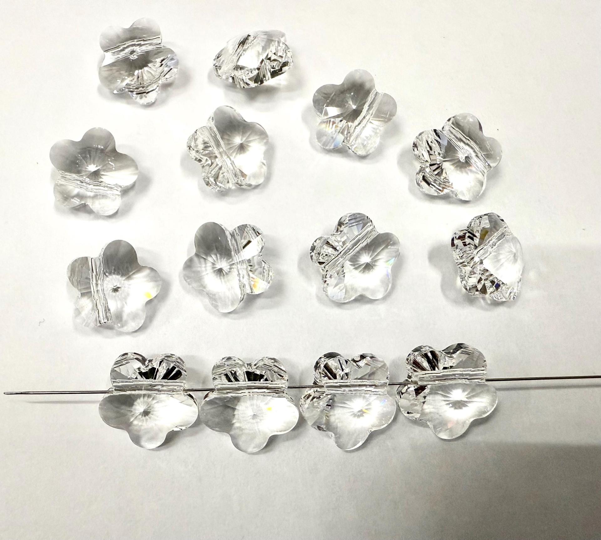 Swarovski Elements 12MM Swarovski 5744 Crystal Faceted Flower Crystal Beads side drilled Premium Supply