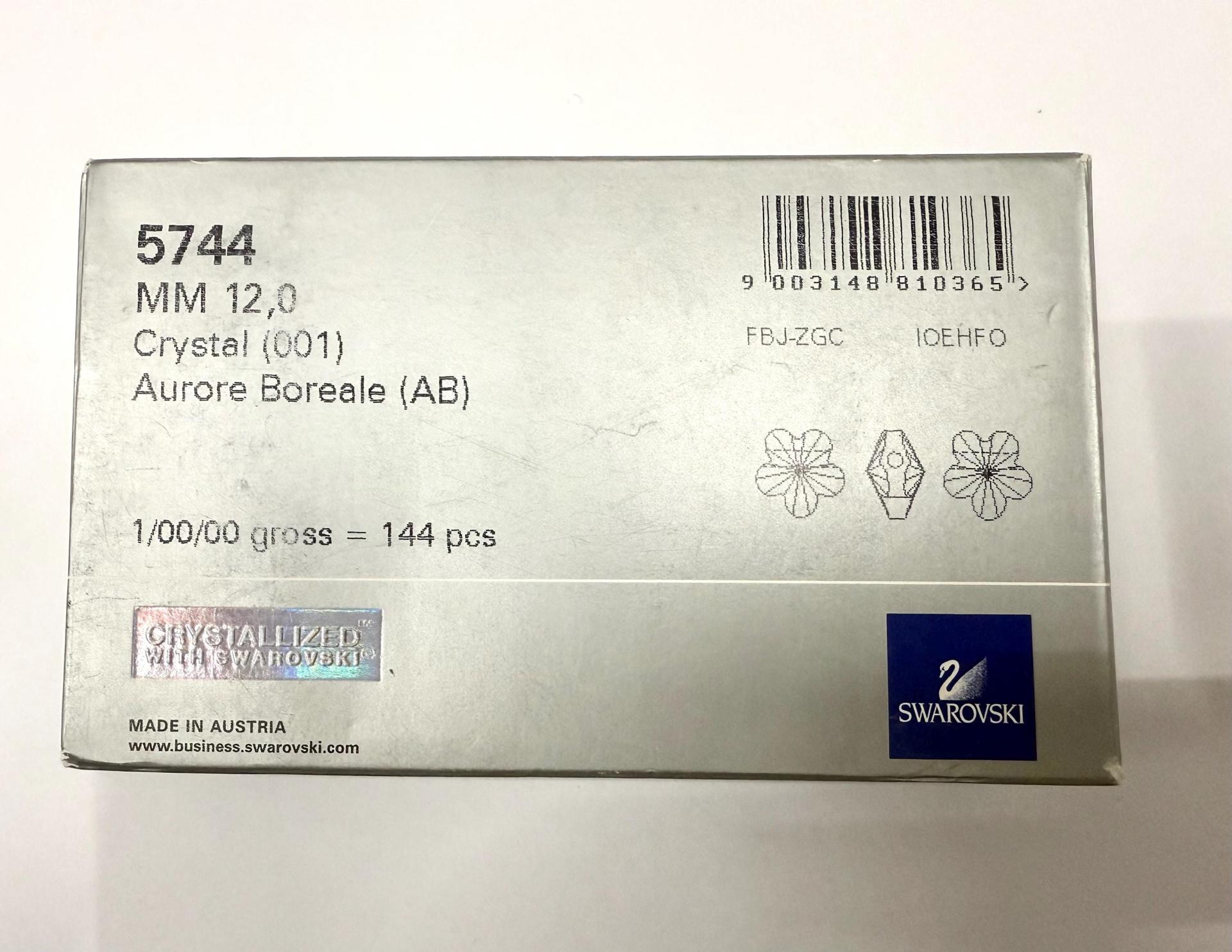 Swarovski Elements 12MM Swarovski 5744 Crystal Aurore Boreale Faceted Flower Crystal Beads side drilled Premium Supply