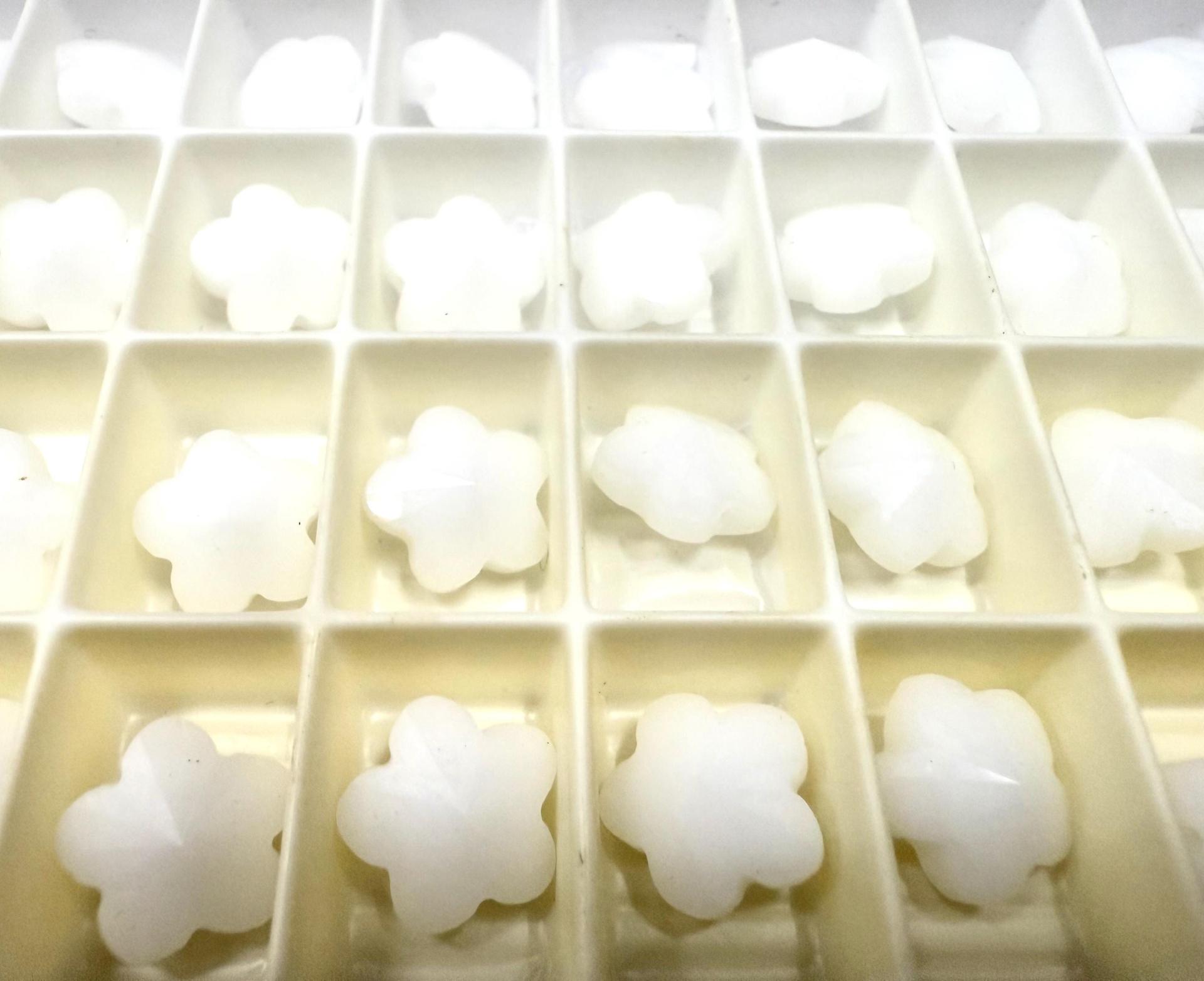 Swarovski Elements 10MM Swarovski 5744 White Alabaster Faceted Flower Crystal Beads side drilled Premium Supply