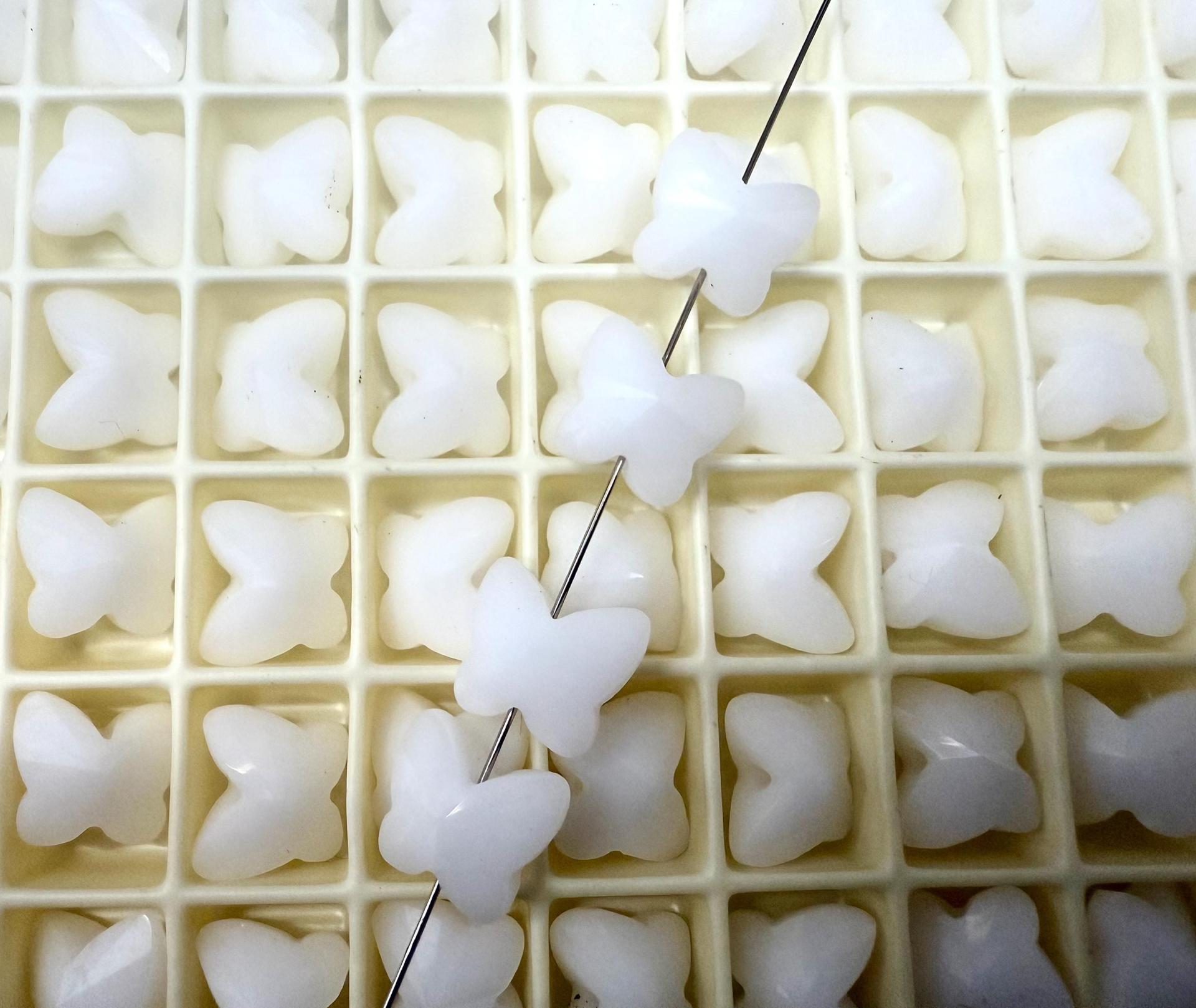 Swarovski Elements 10mm #5754 Crystal Butterfly in White Alabaster