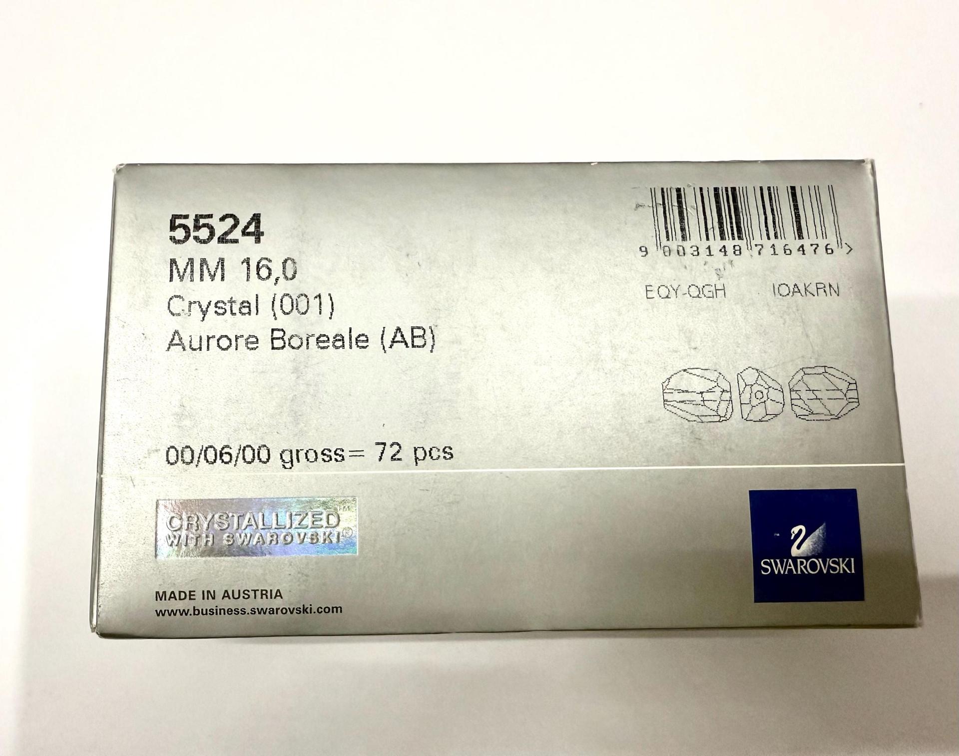 Swarovski Art 5524 CRYSTAL 16mm Cosmic Crystal Aurore Boreale