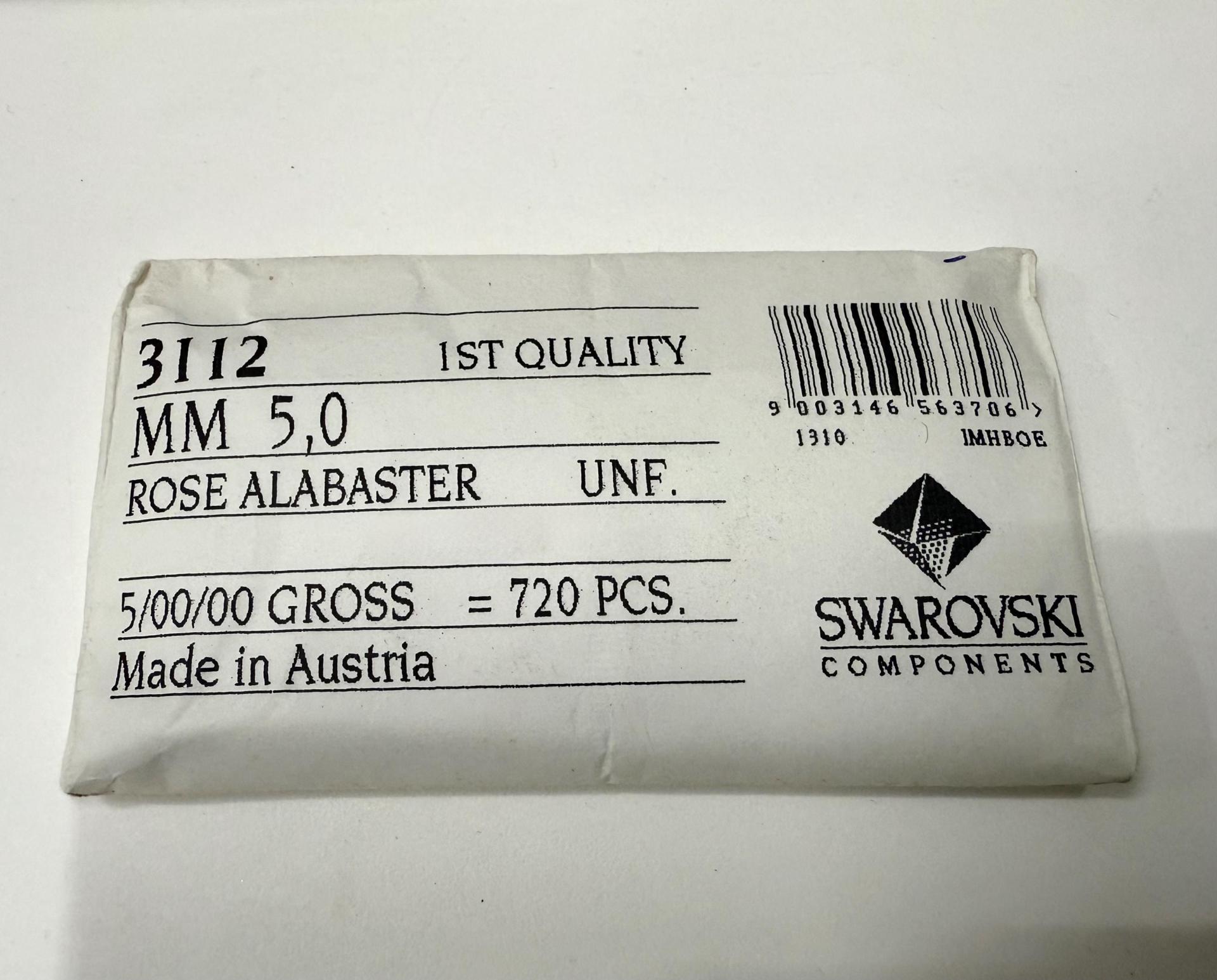 5mm Crystal Swarovski 3112 Lochrose Rhinestones Rose Alabaster Unfoiled